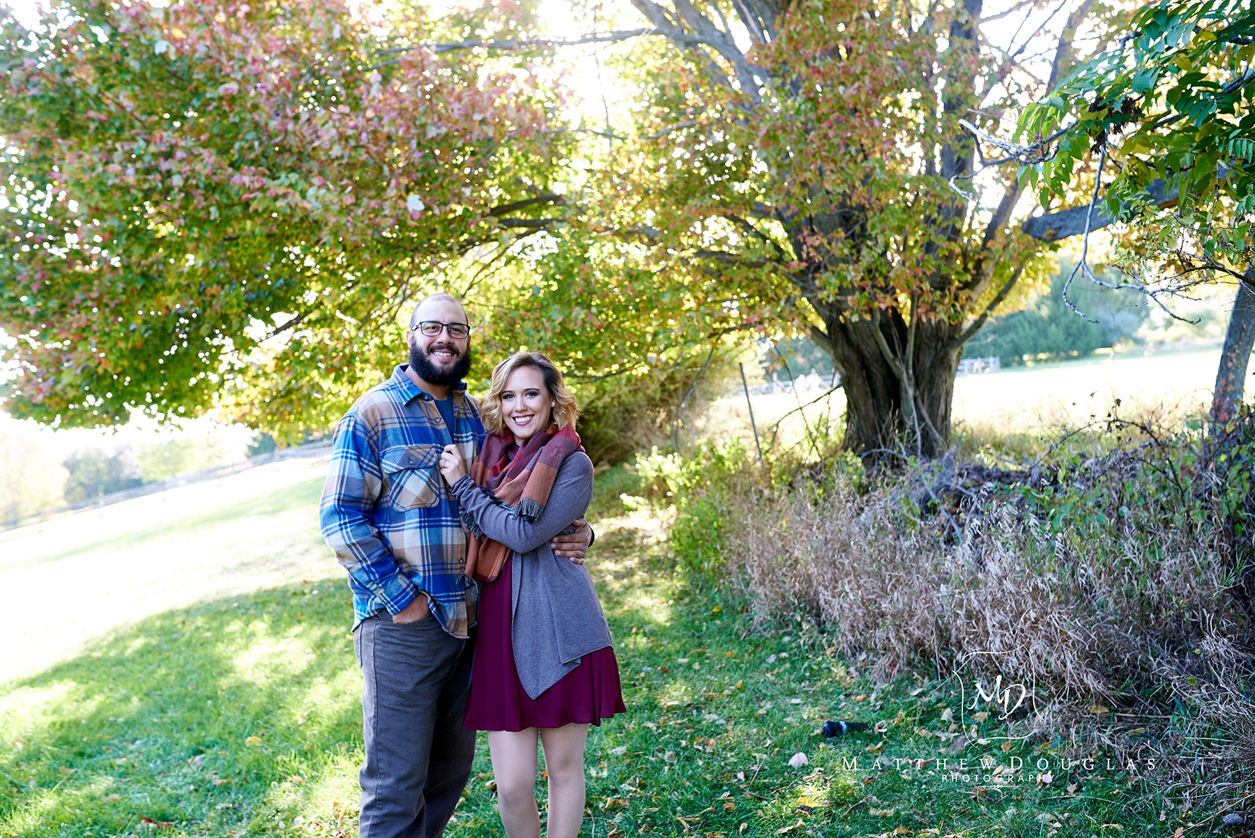 Engagement photos on a family farm in Hunterdon County NJ