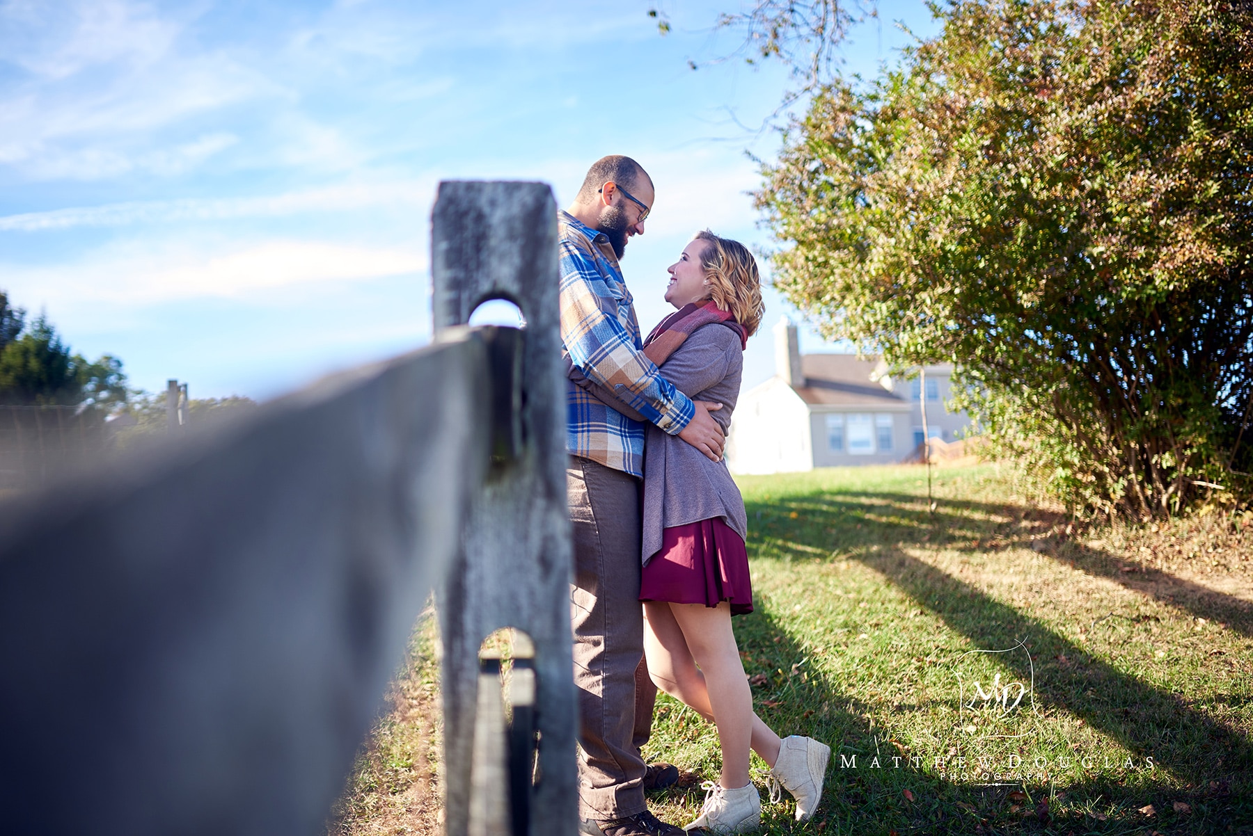 Engagement photos on a family farm in Hunterdon County NJ