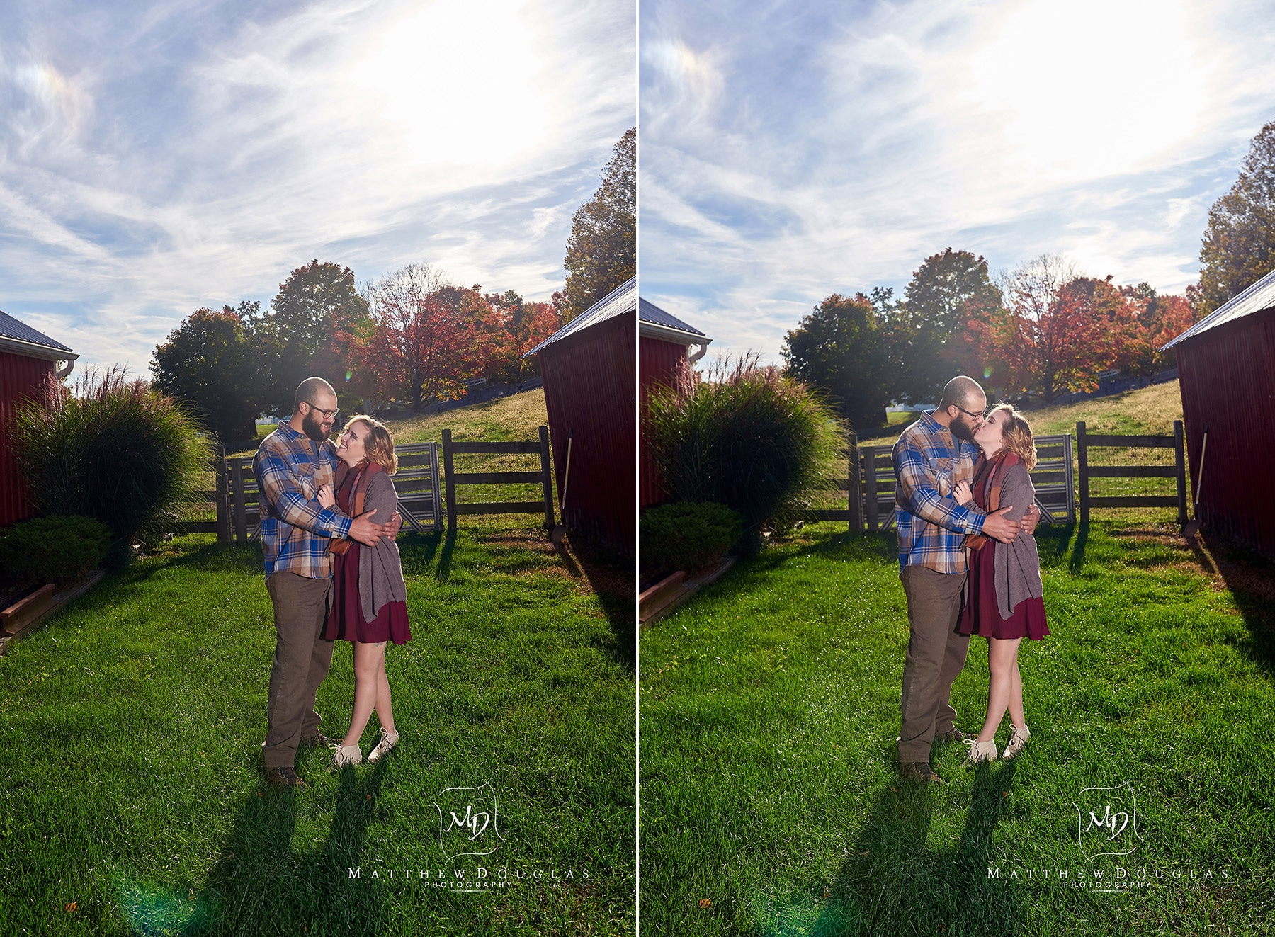 Engagement photos on a family farm in Hunterdon County NJ