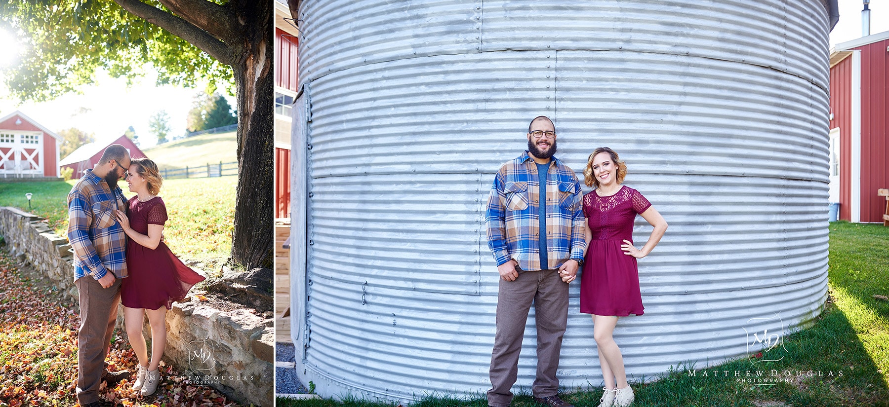 Engagement photos on a family farm in Hunterdon County NJ