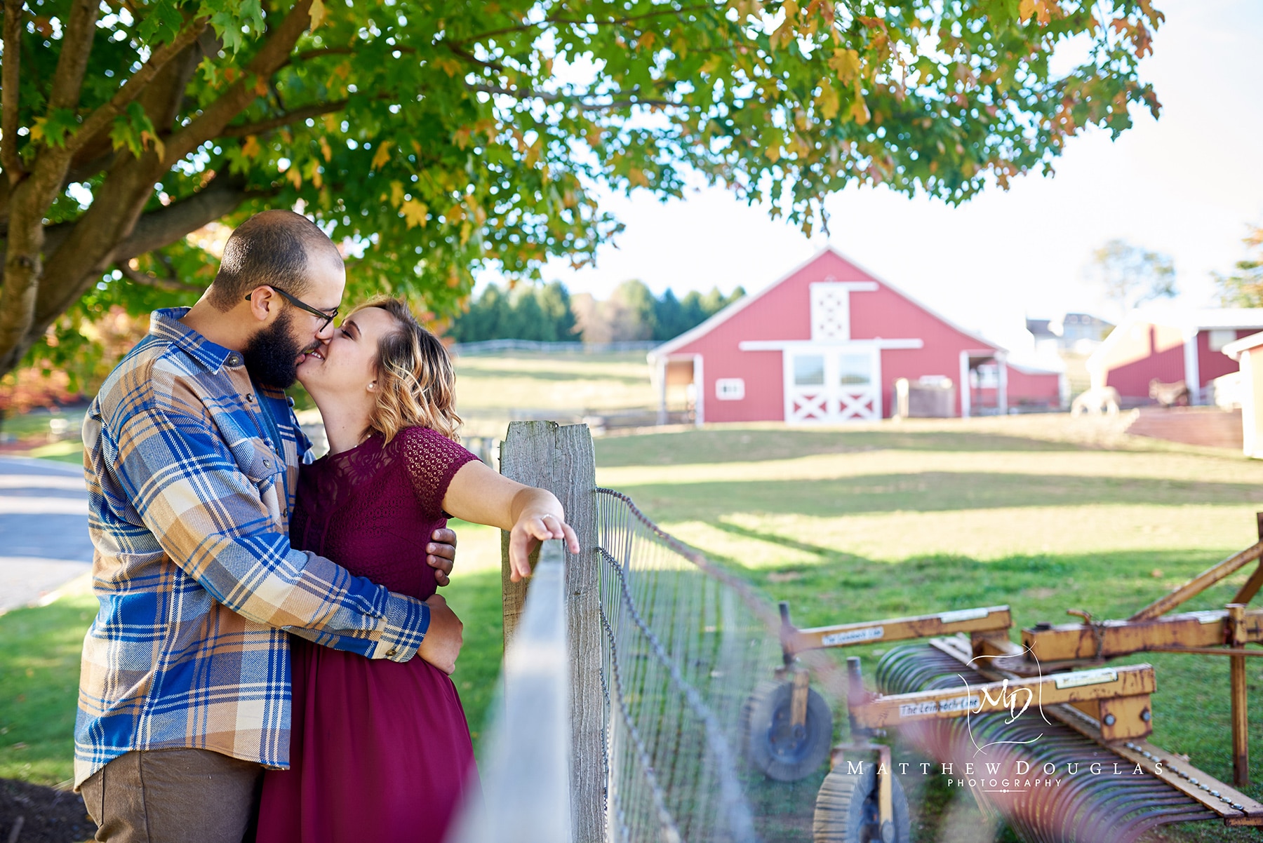 Engagement photos on a family farm in Hunterdon County NJ
