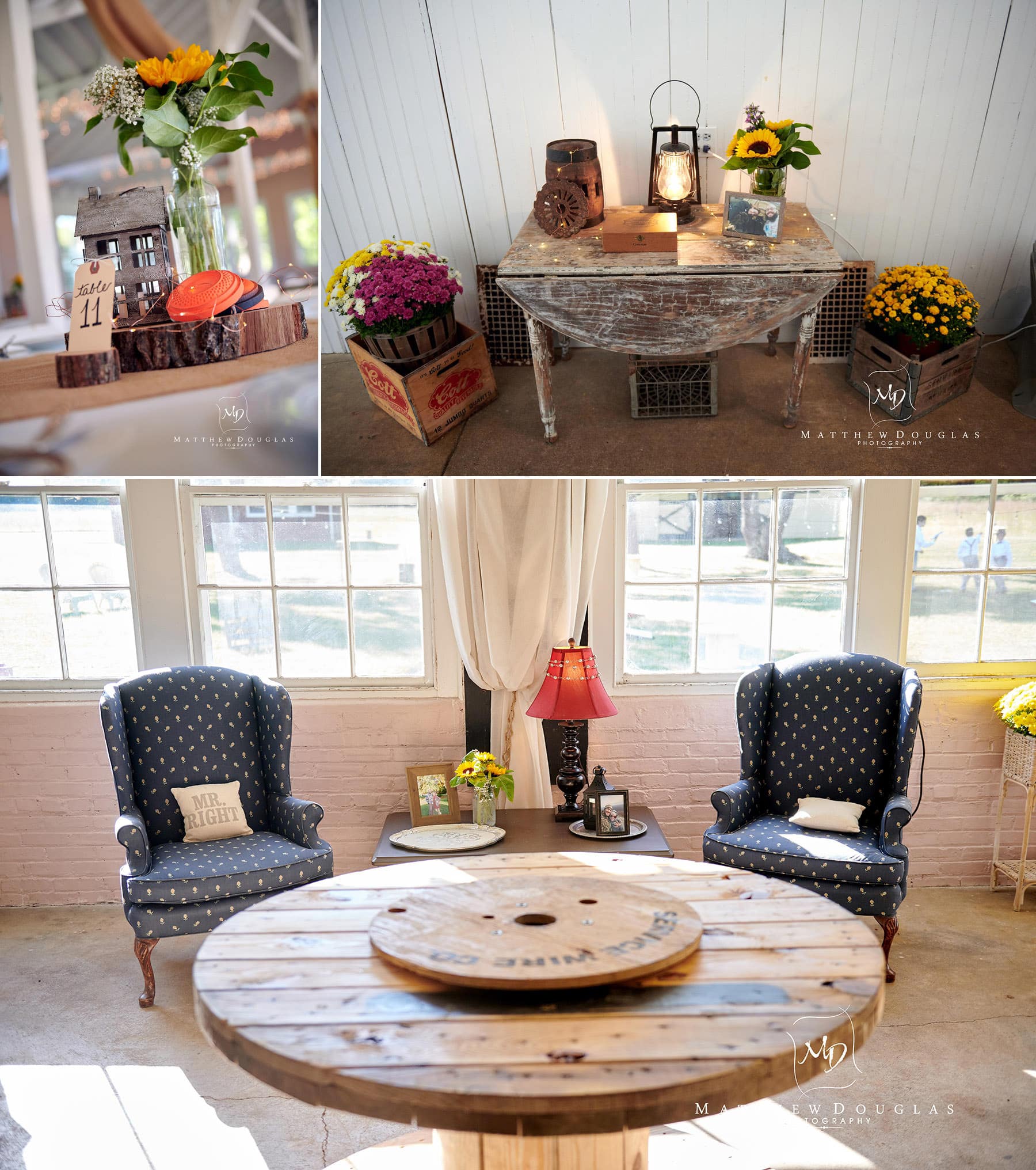 unique wedding decor at brady life camp