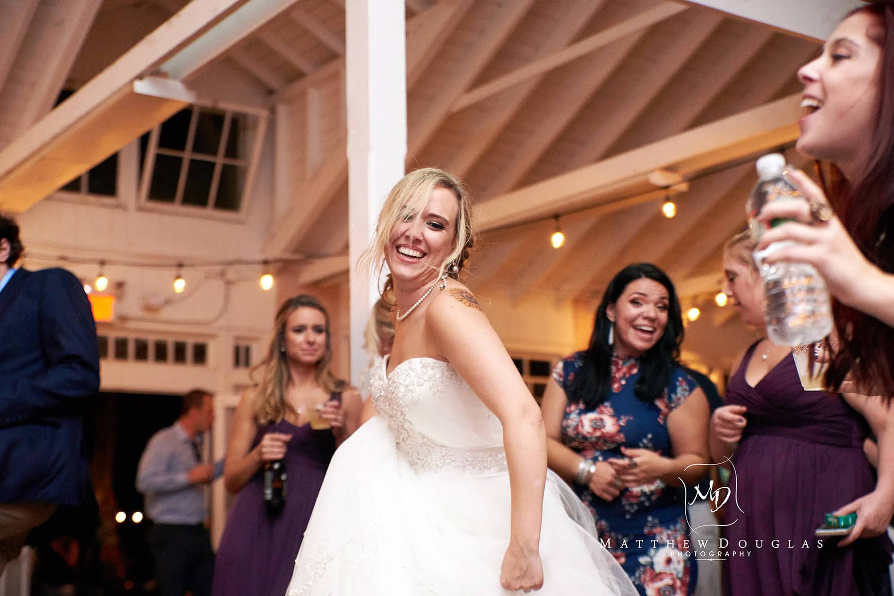 smiling bride on her wedding day at brady life camp