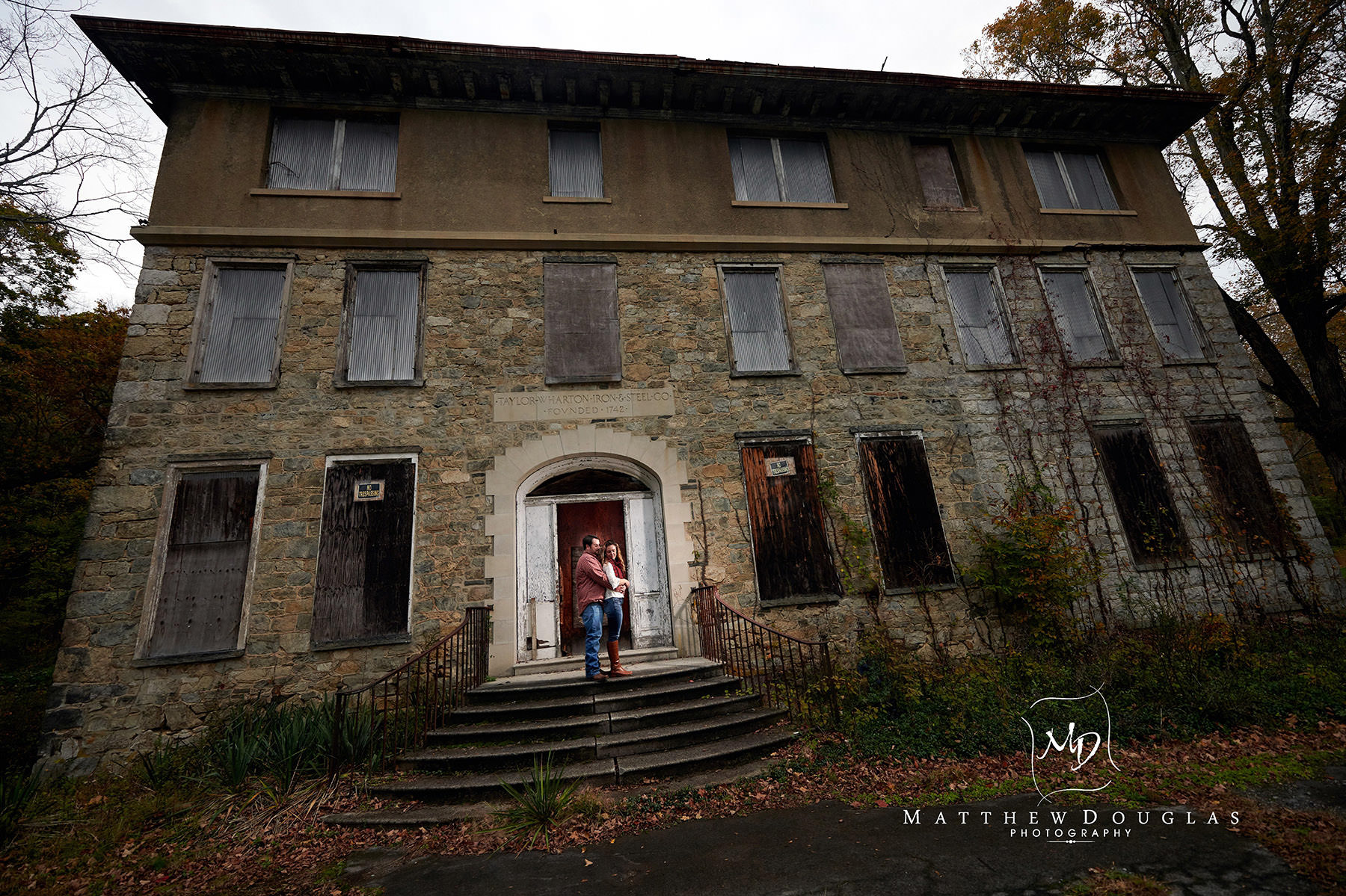 dramatic lighting engagement photo