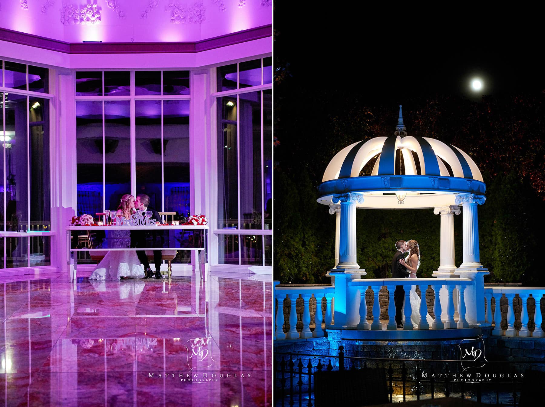 night wedding photo westmount country club