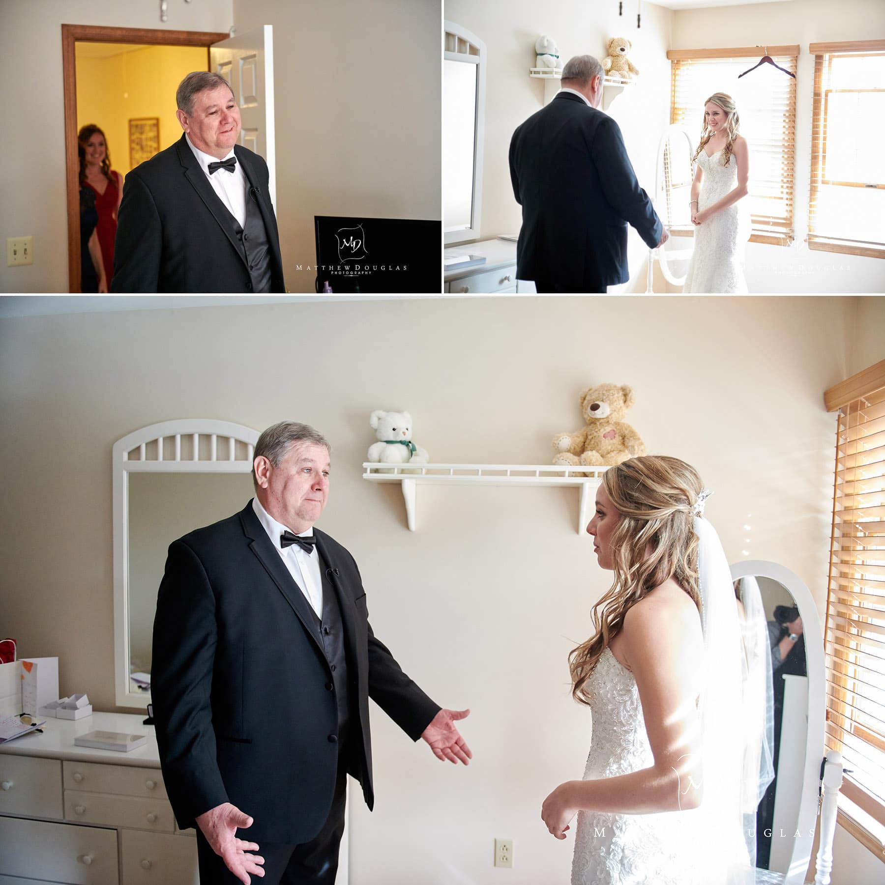 first look with dad wedding photo