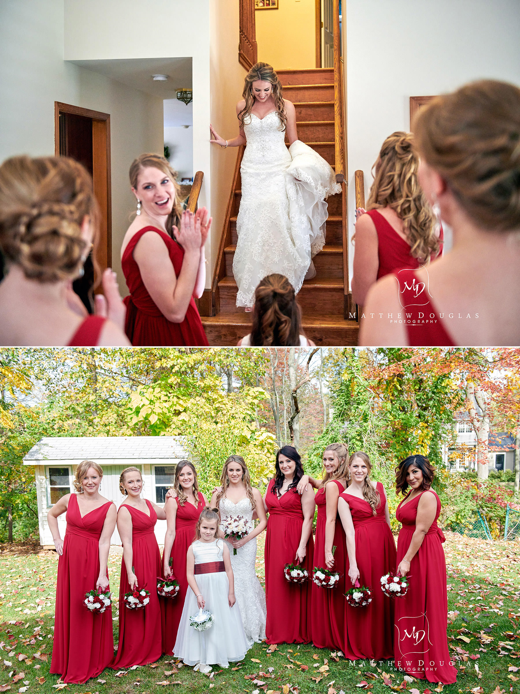 bridesmaid reaction wedding photo
