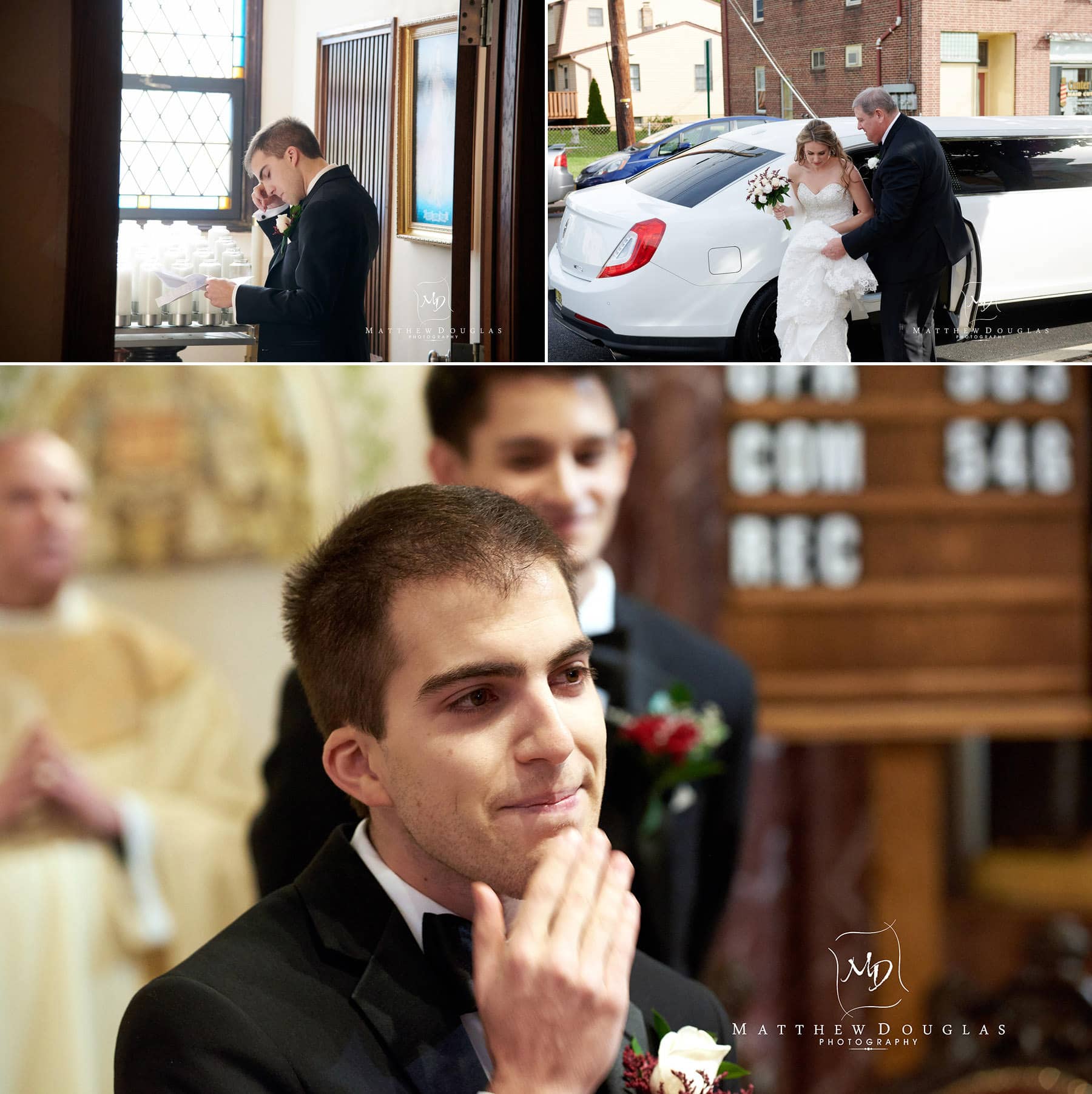 bride entrance groom reaction photo