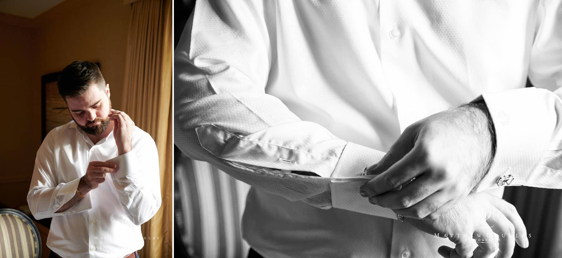 lambertville station inn wedding groom prep photo