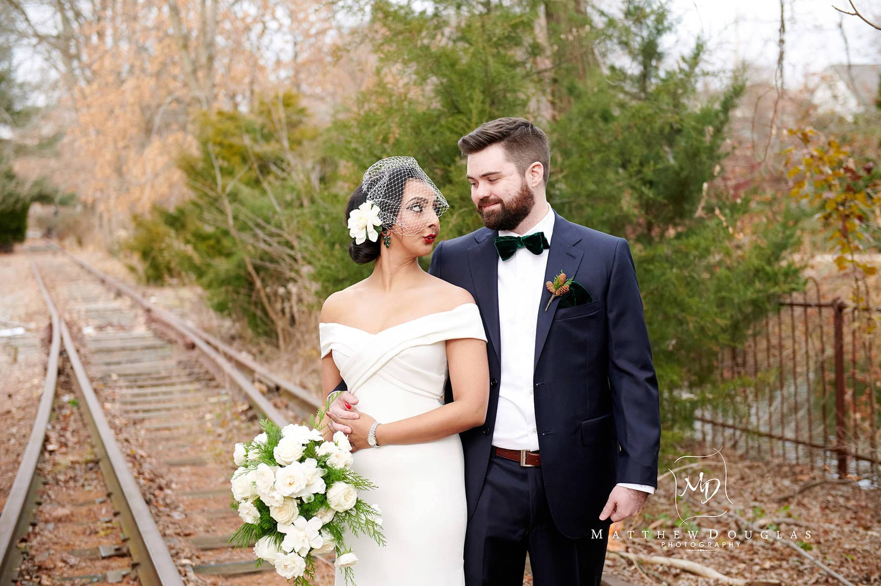 bride and groom photo on the towpath in lambertville nj