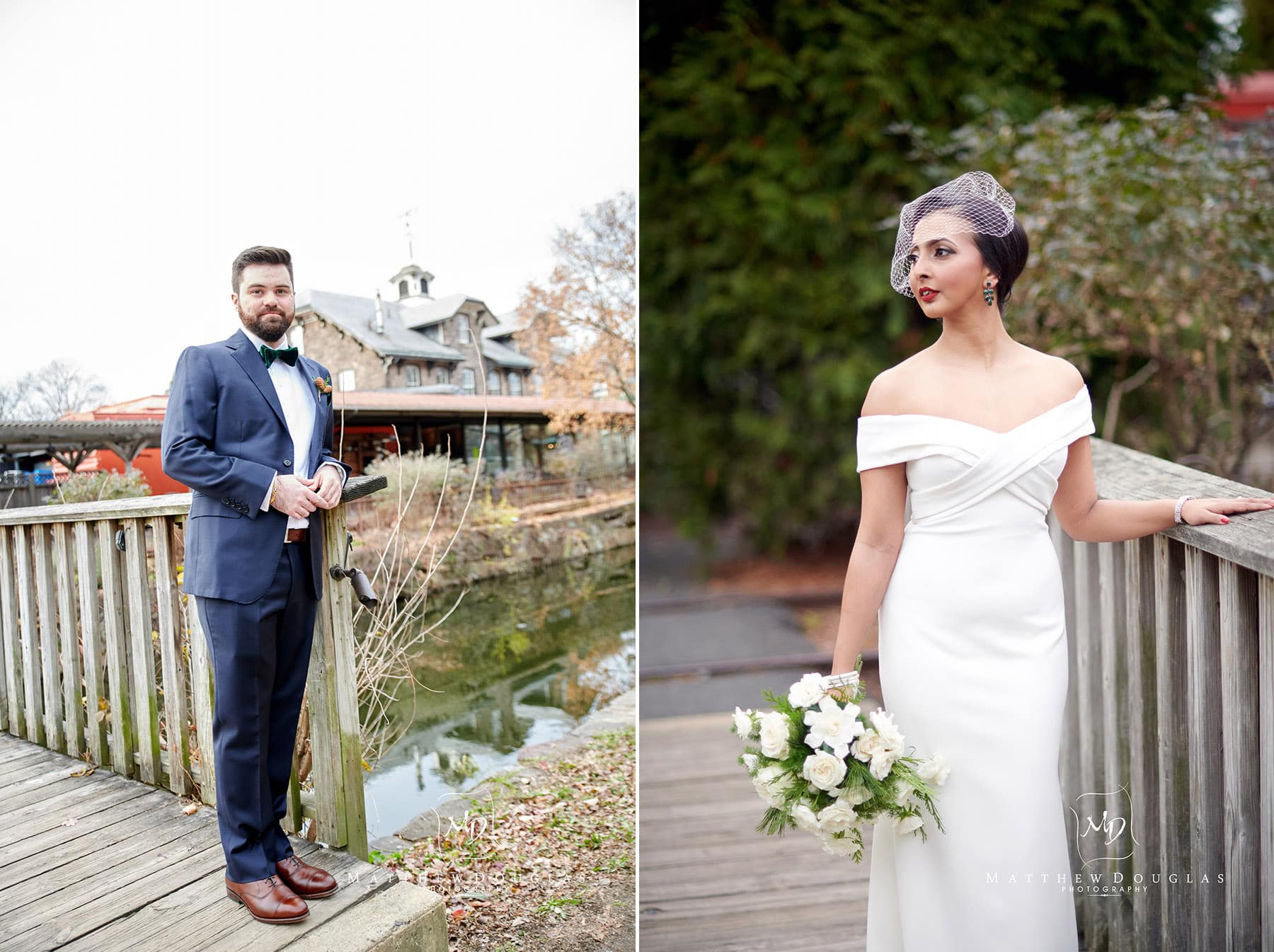 a bride and grooms photos in lambertville nj