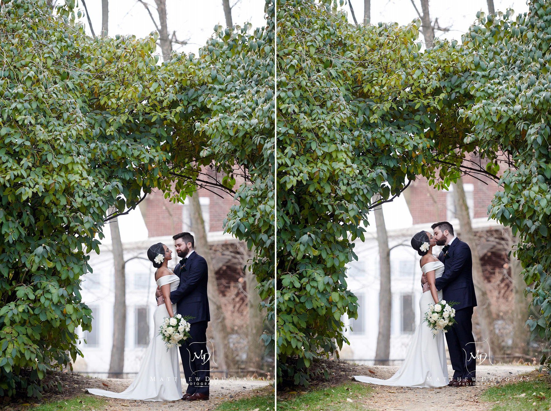 wedding photo on lambertville towpath 