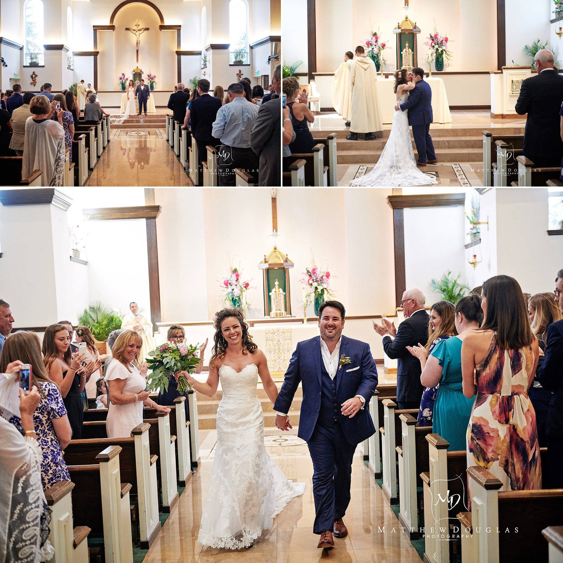 kelly and ben leaving the wedding church