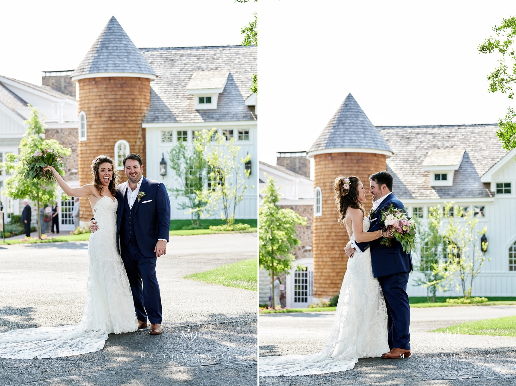 kelly and ben at their ryland inn wedding