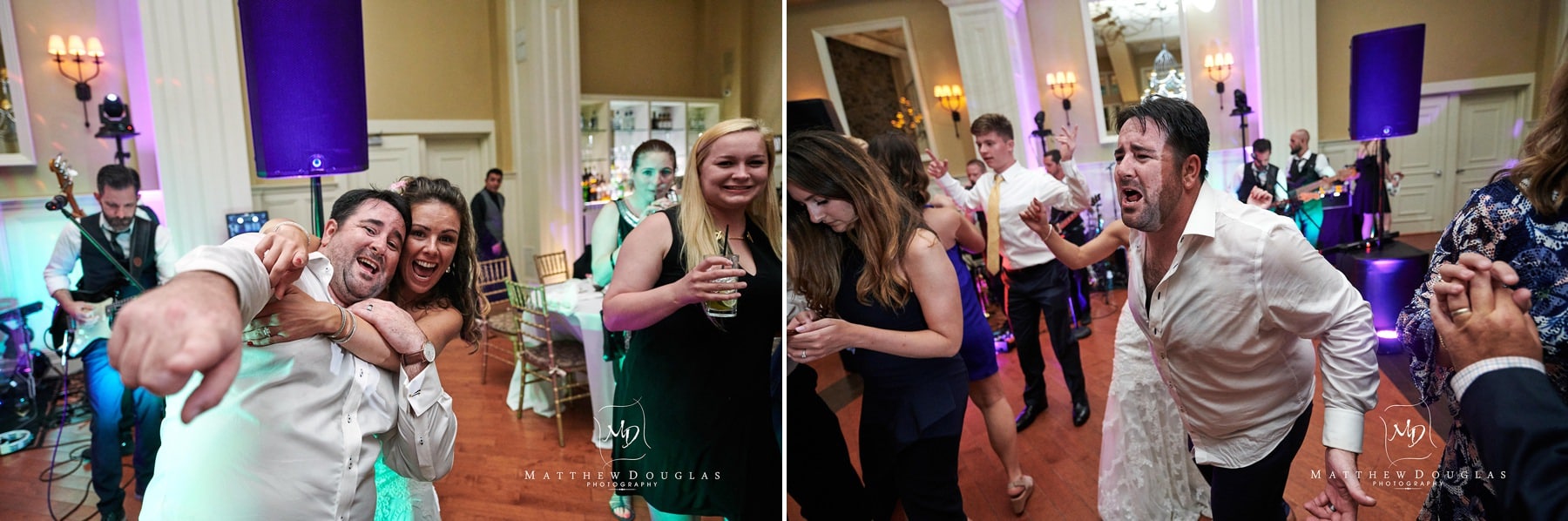 having fun at ryland inn wedding