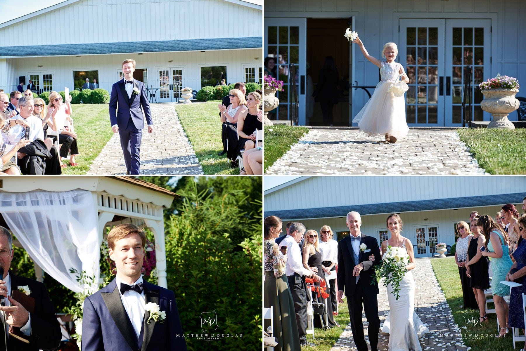 groom wedding entrance at farmhouse at the grand colonial