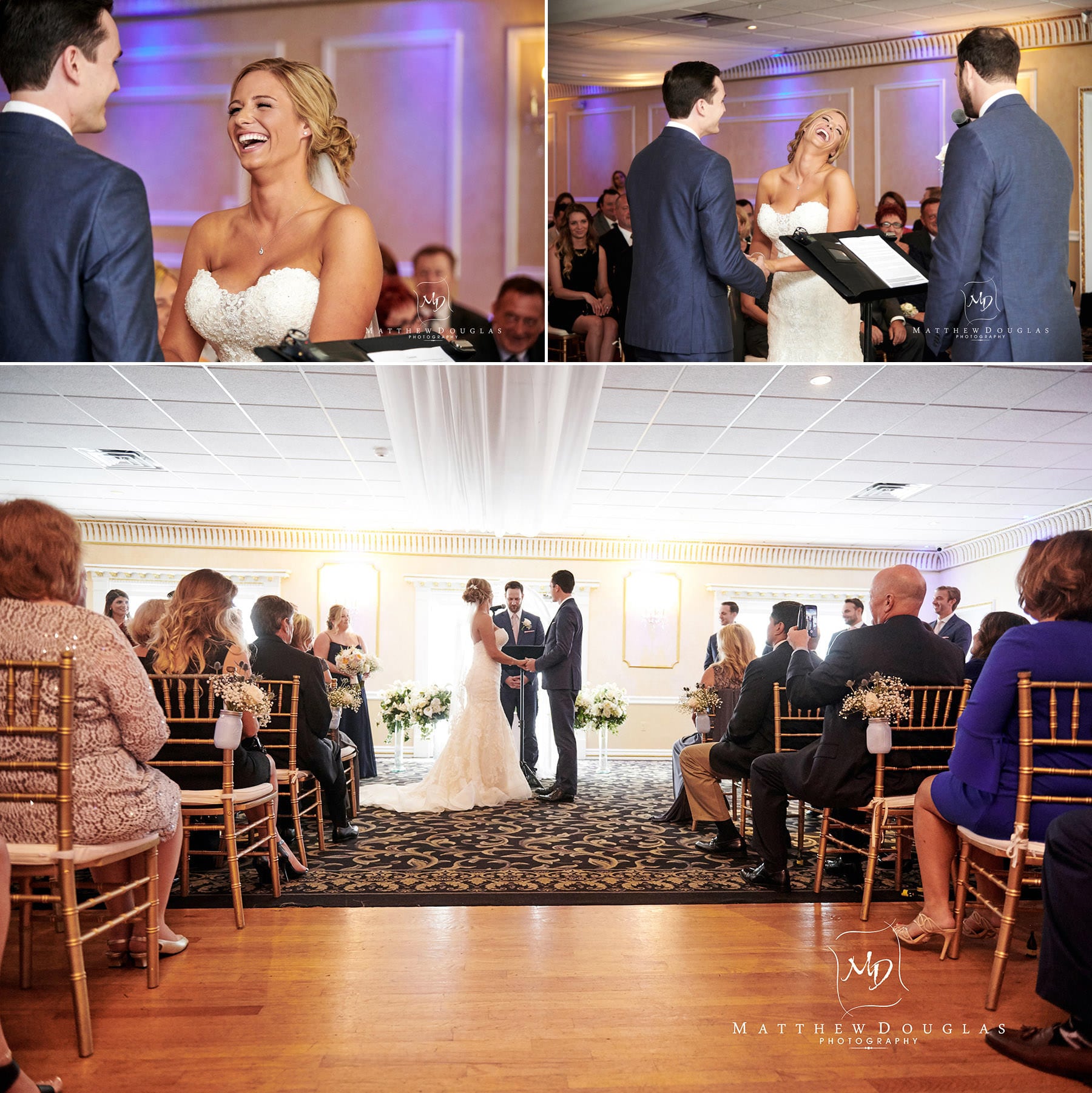 Chandelier Flanders Valley Wedding ceremony indoors