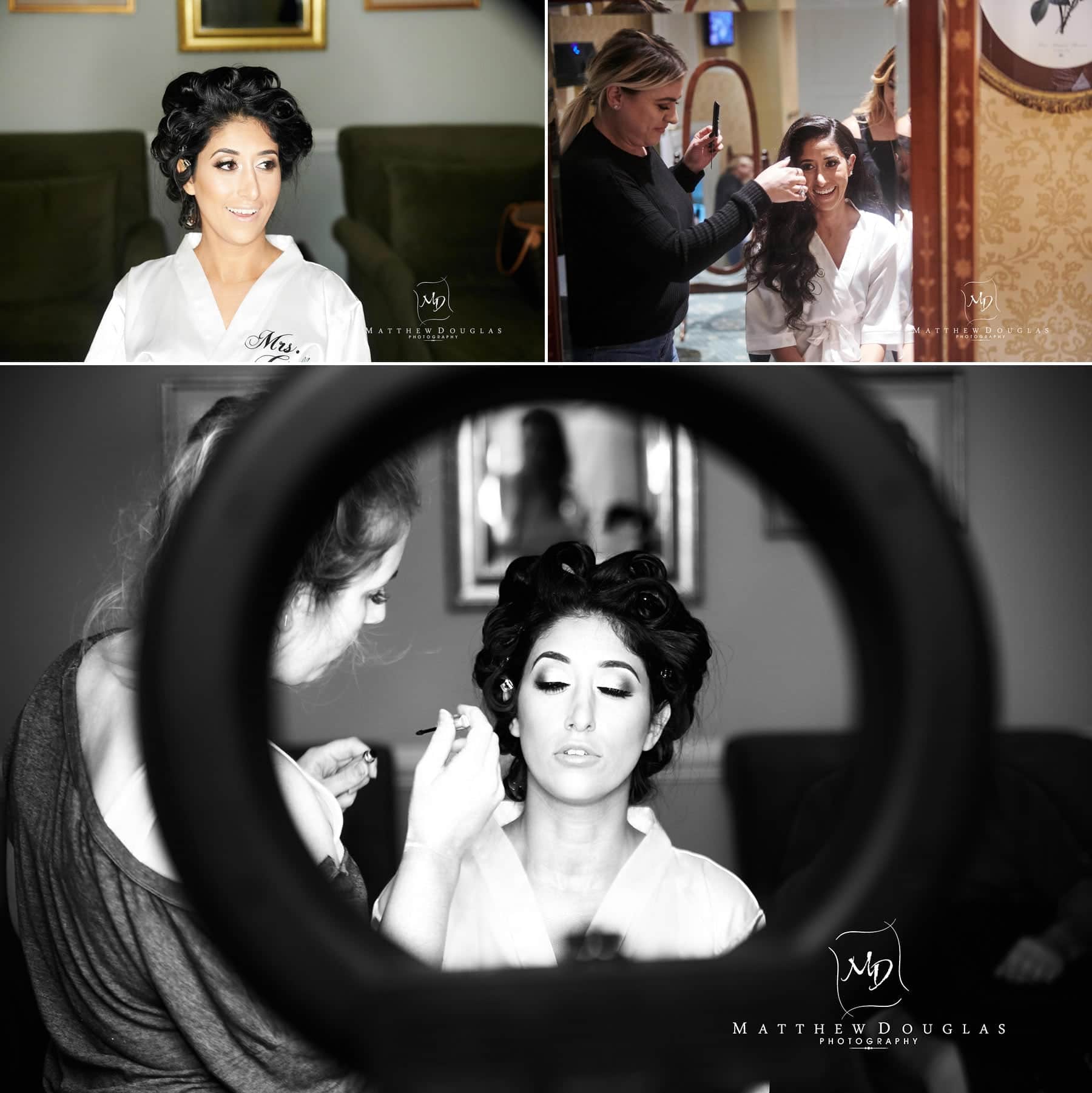 bride getting ready at the palace at somerset park