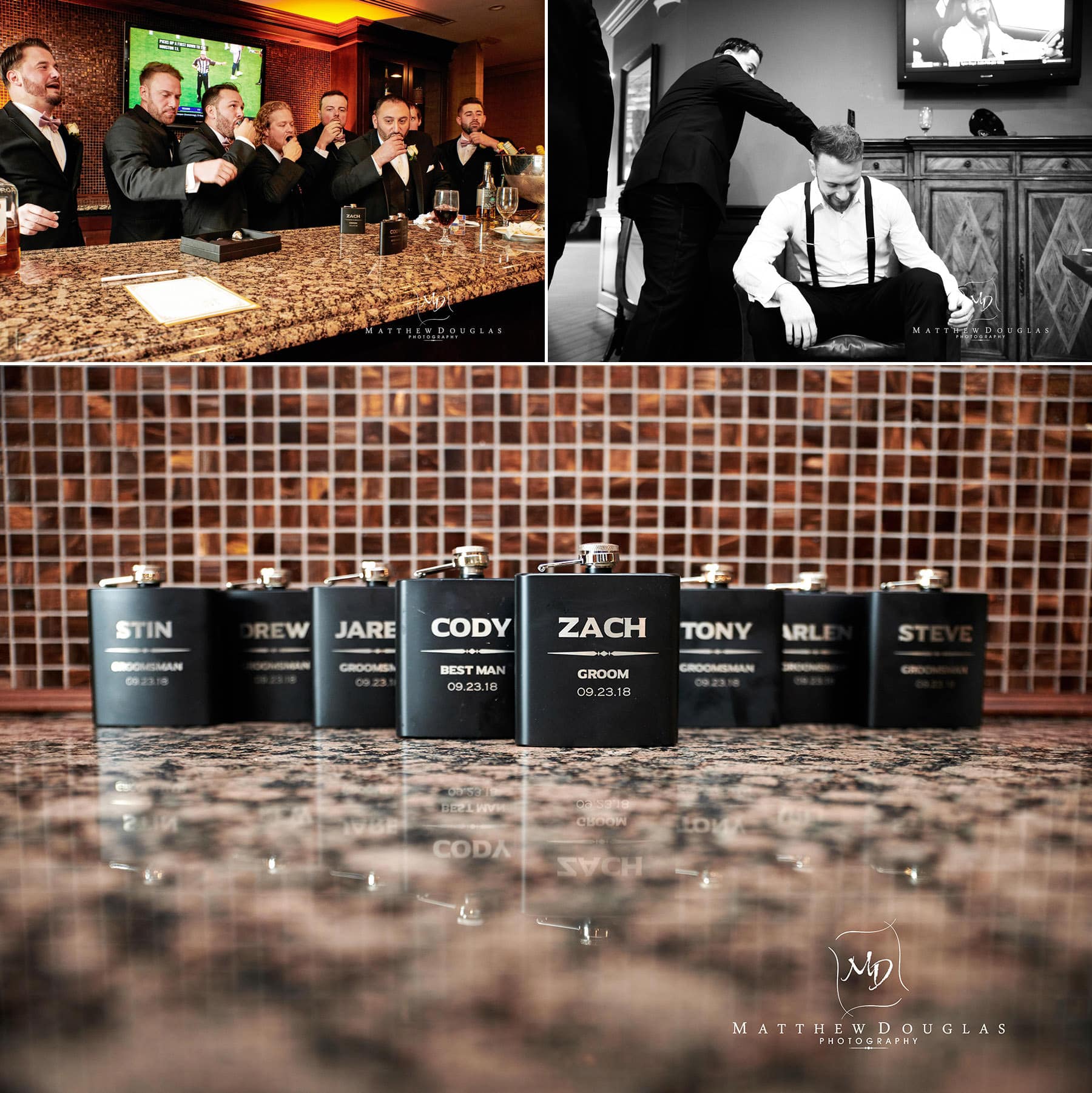 groom getting ready at the palace at somerset park
