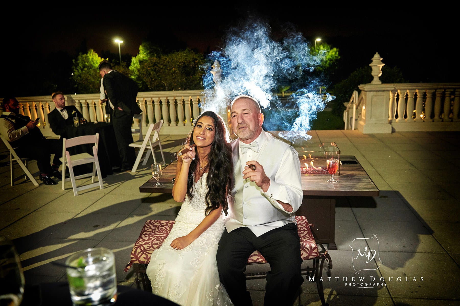 the palace at somerset park wedding cigar photo