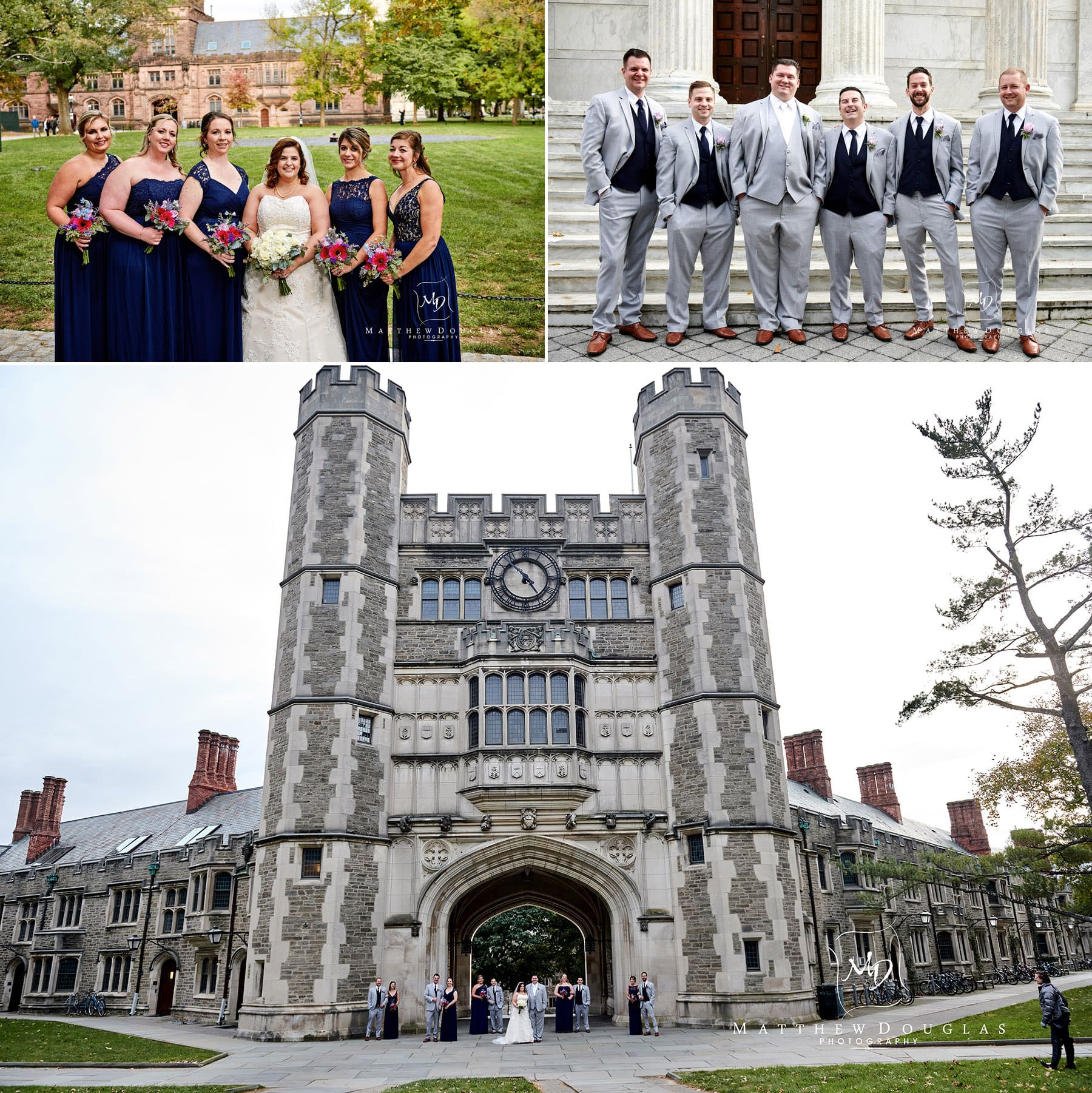 bridal party Princeton University wedding photo