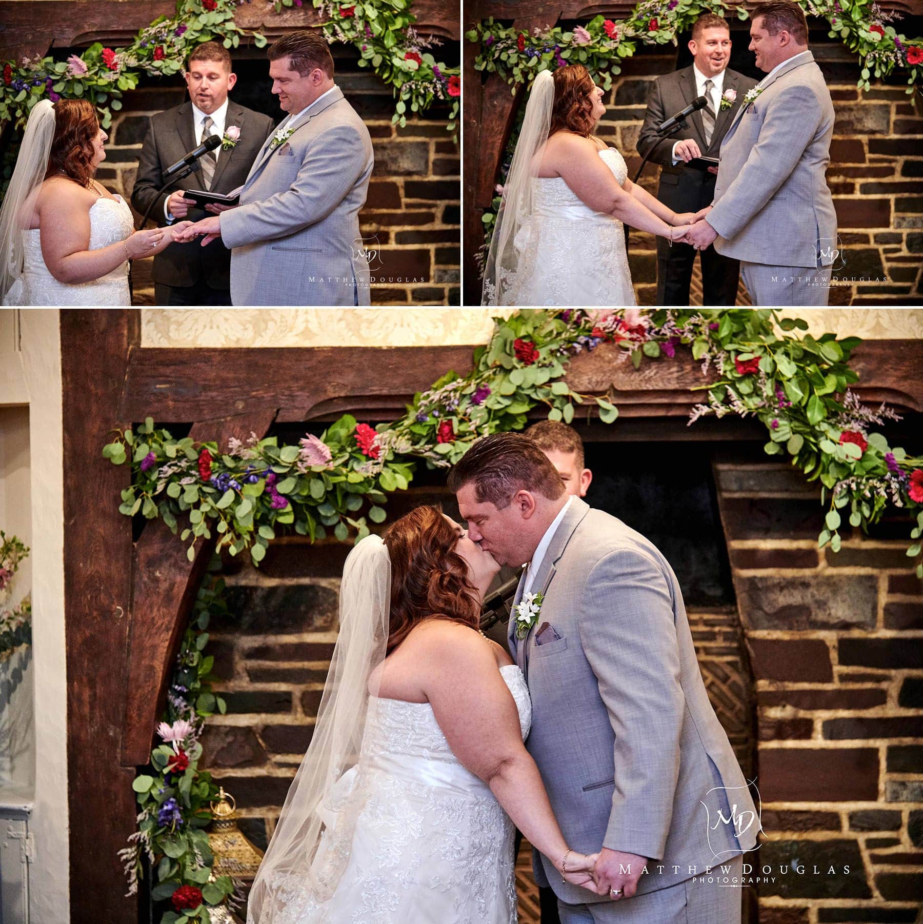 Nassau Inn wedding fall indoor ceremony photos