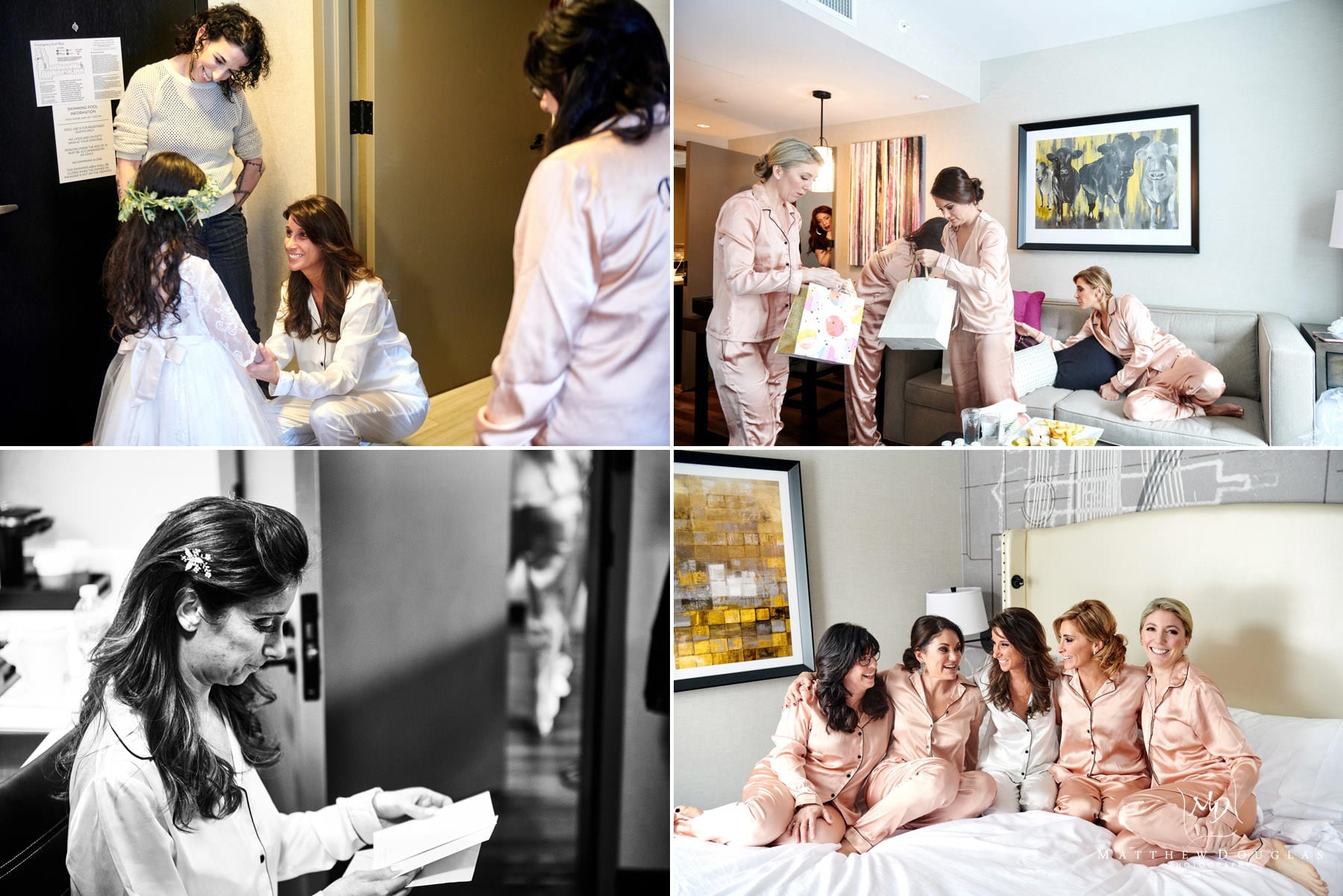 bridesmaids getting ready photos