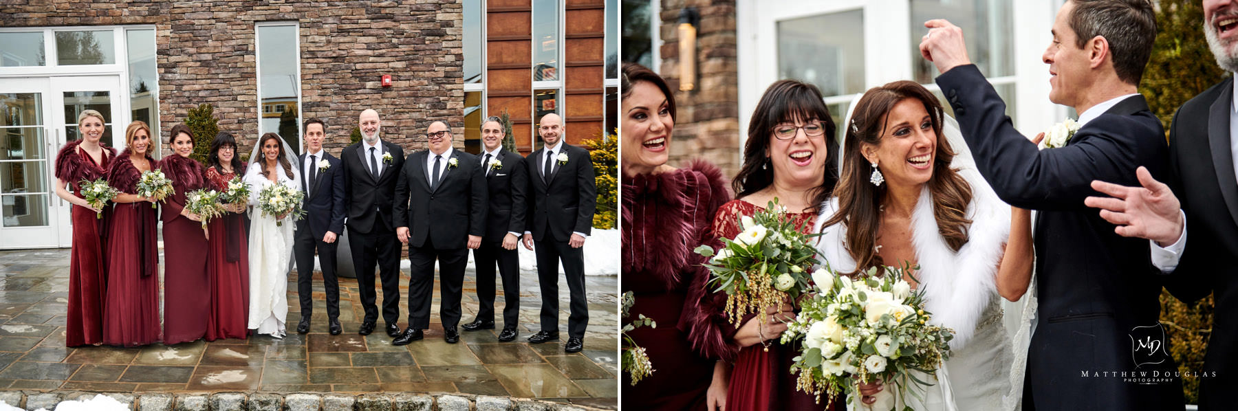 stone house at sterling ridge wedding party photos