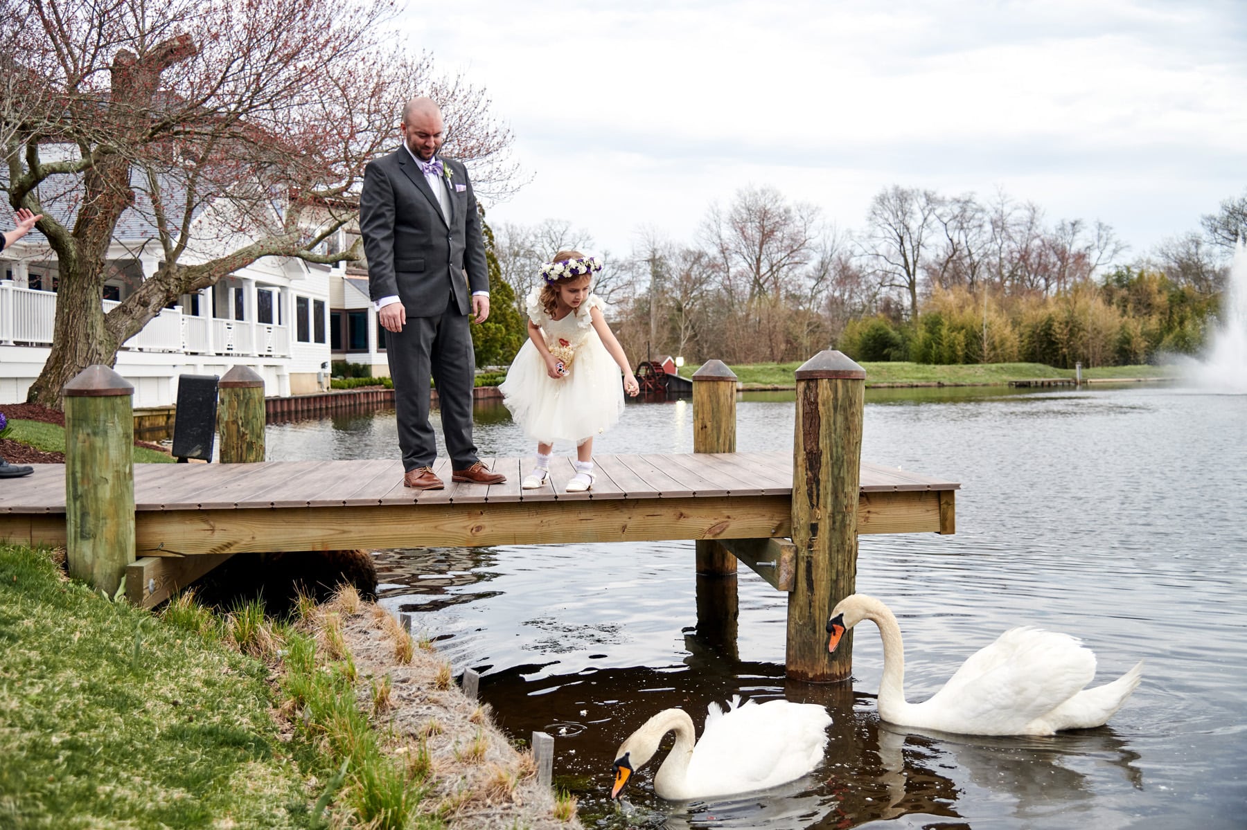The Mill lakeside Manor swan wedding photo