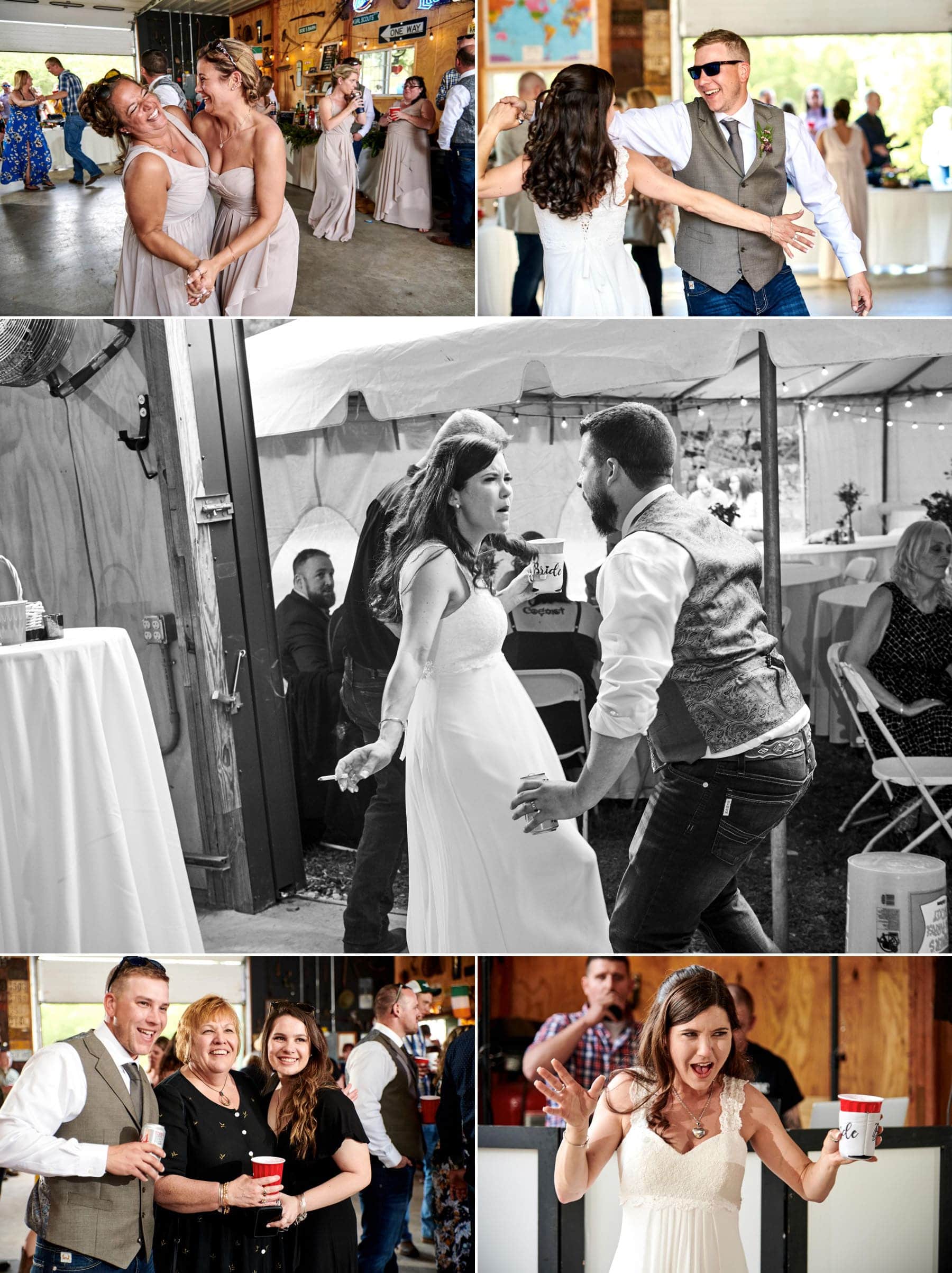 rustic barn wedding dancing photos