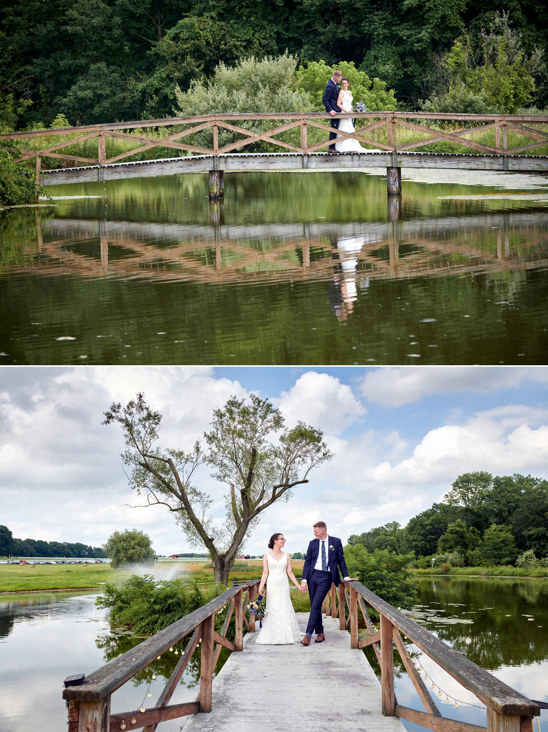 born to run farm wedding photos on the bridge