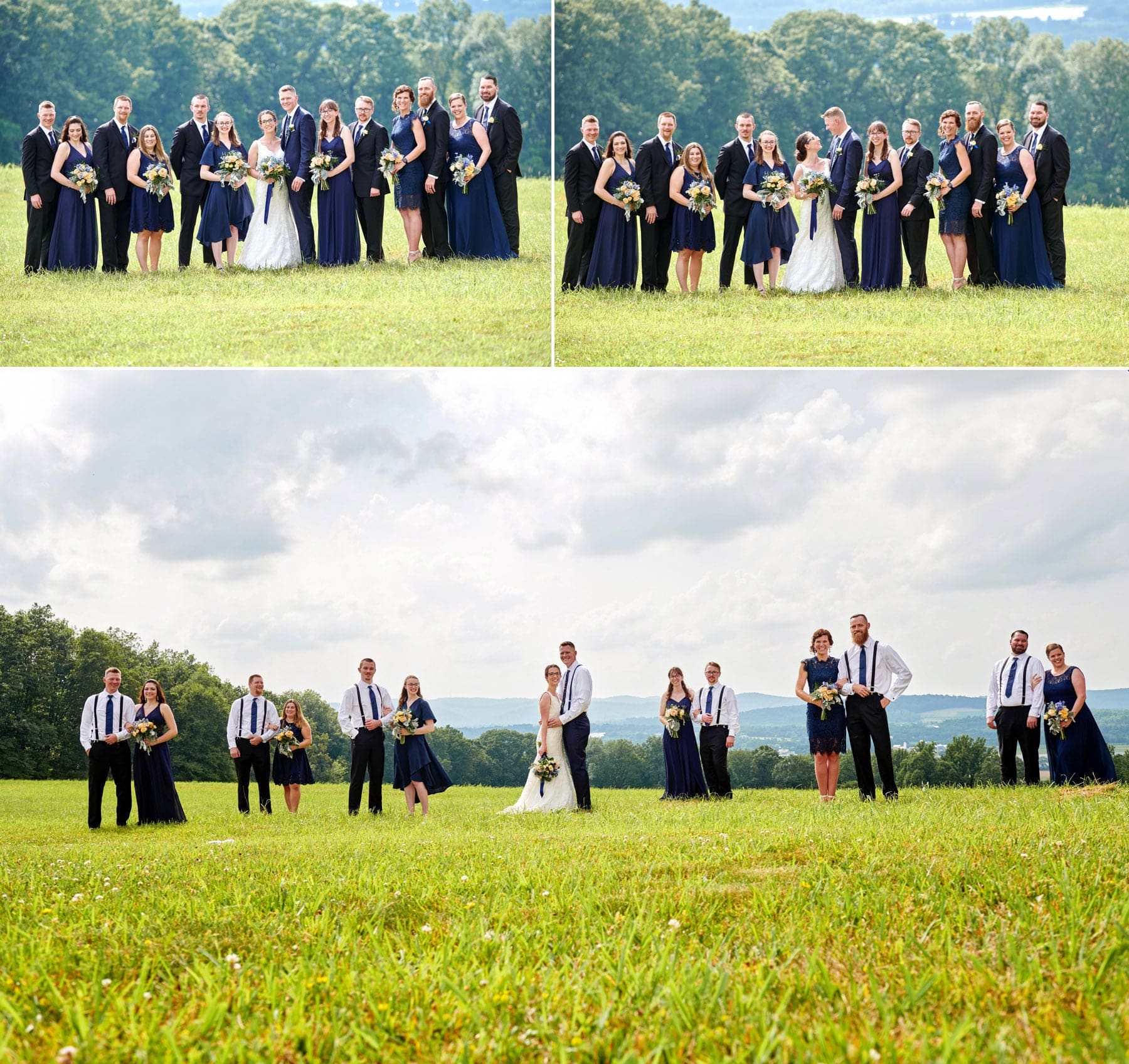 bridal party photos at born to run farm