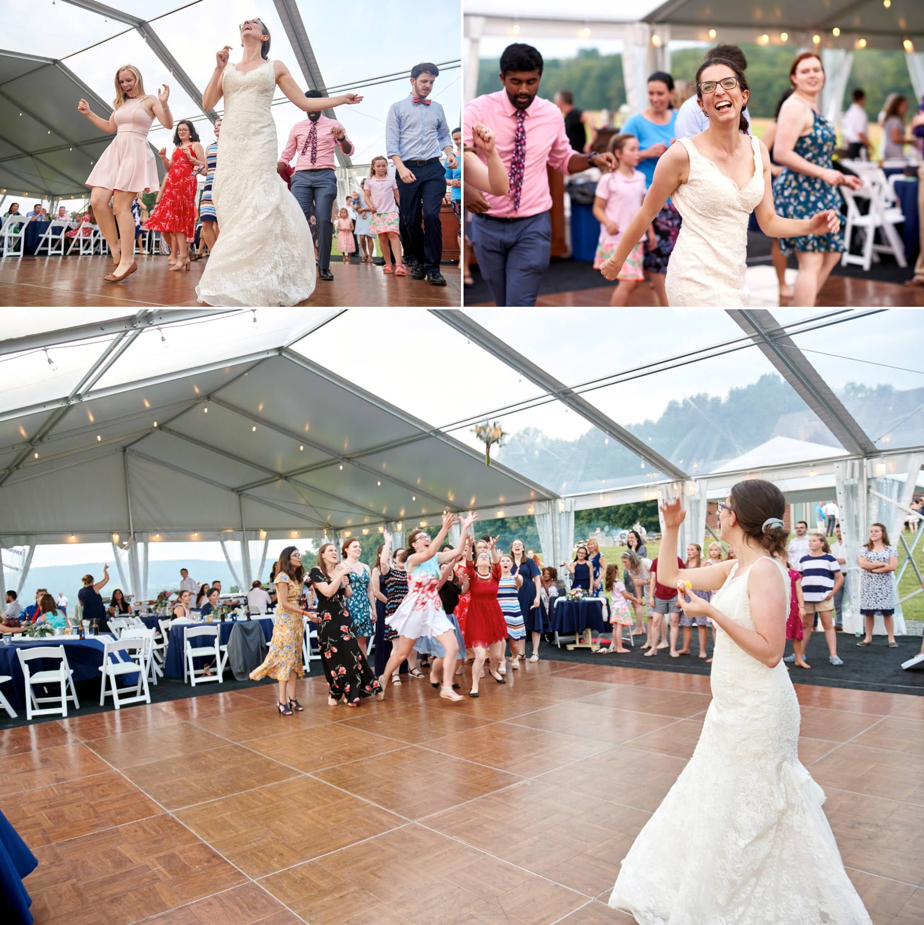 bride dancing at born to run farm