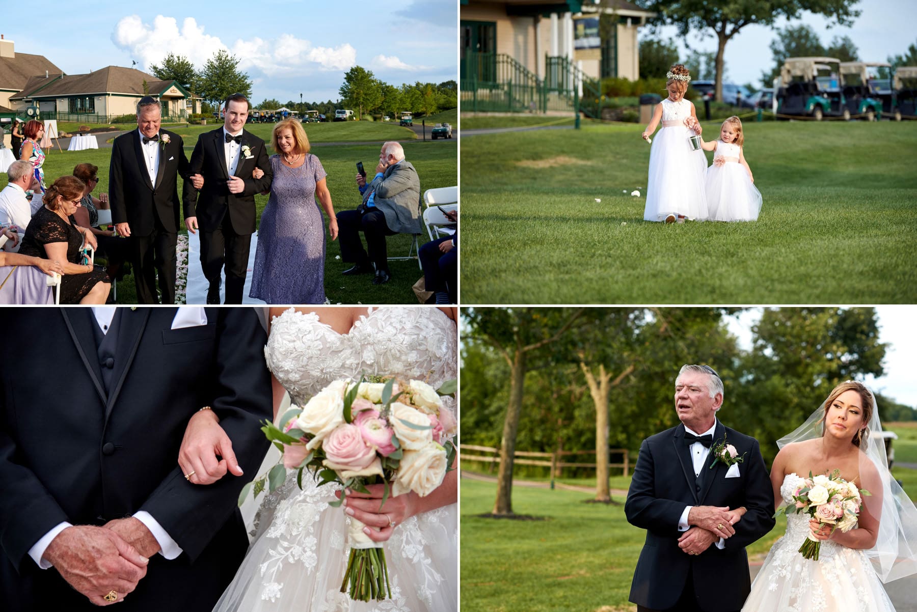 wedding ceremony entrance photos at Royce Brook Golf Club