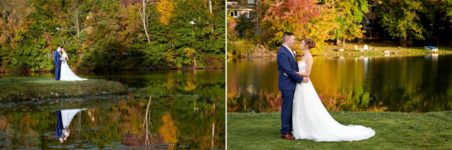fall wedding photos at ramsey country club