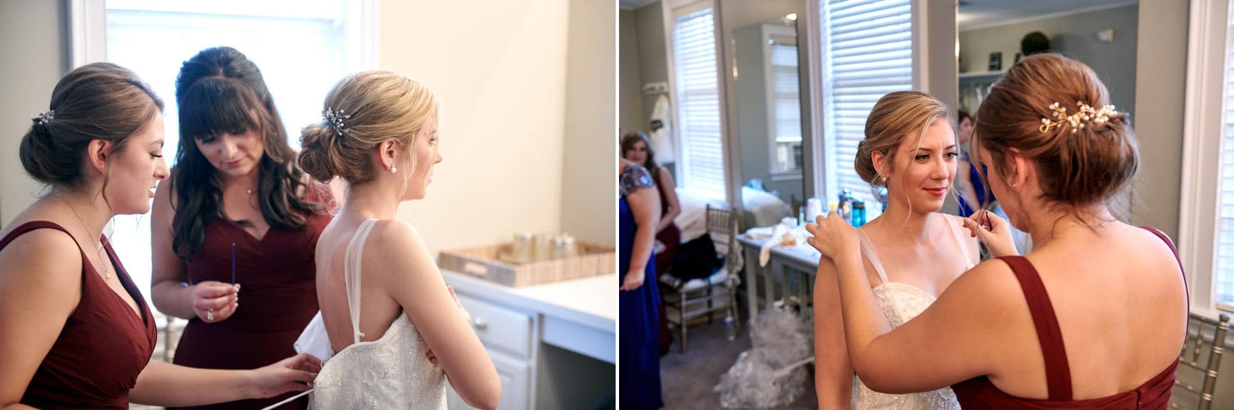 bride getting ready at French Creek Golf Club