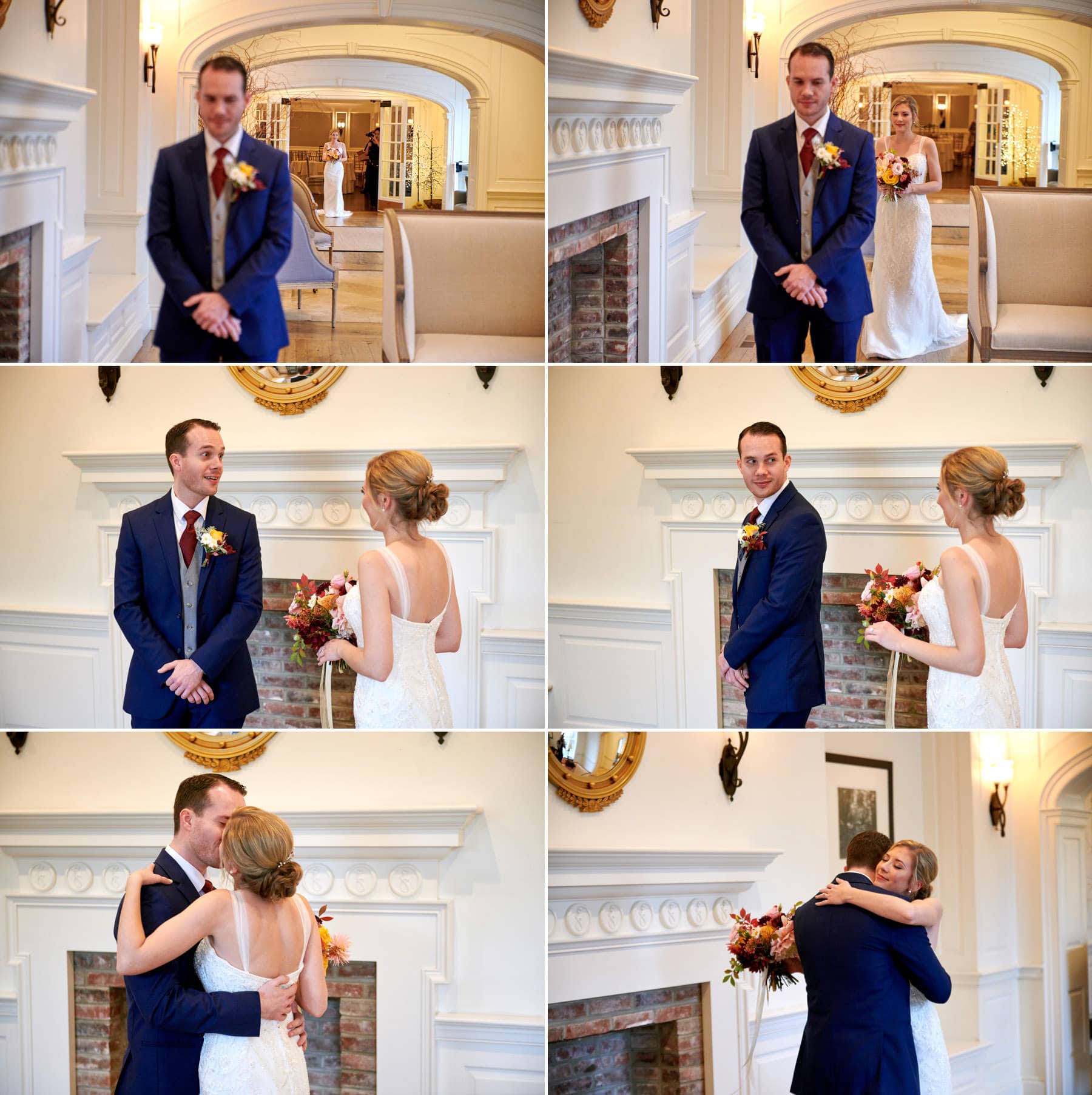 wedding first look photos at French Creek Golf Club