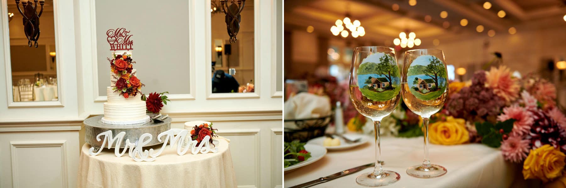 French Creek Golf Club wedding ballroom detail photos