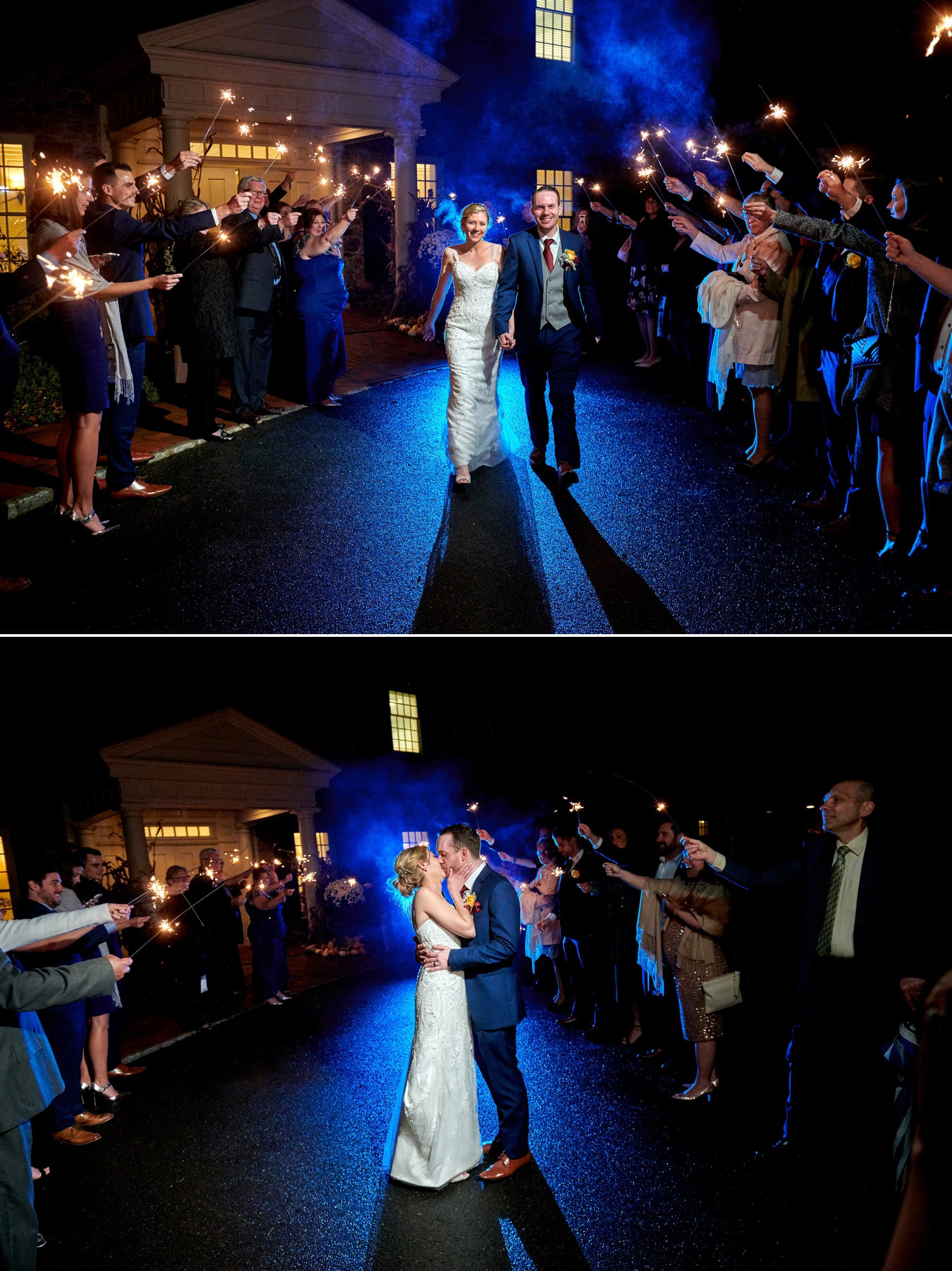 French Creek Golf Club wedding sparkler photos
