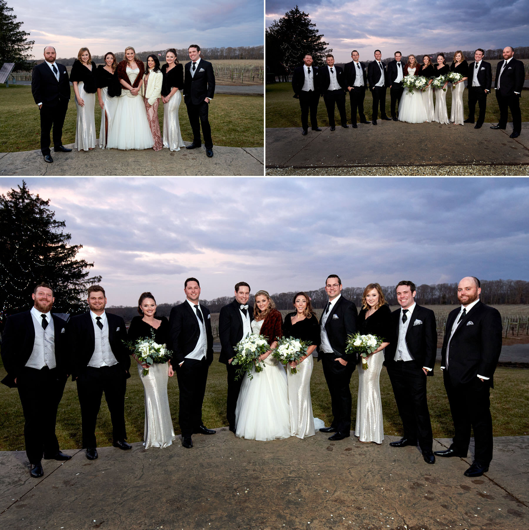 Laurita Winery bridal party wedding photos