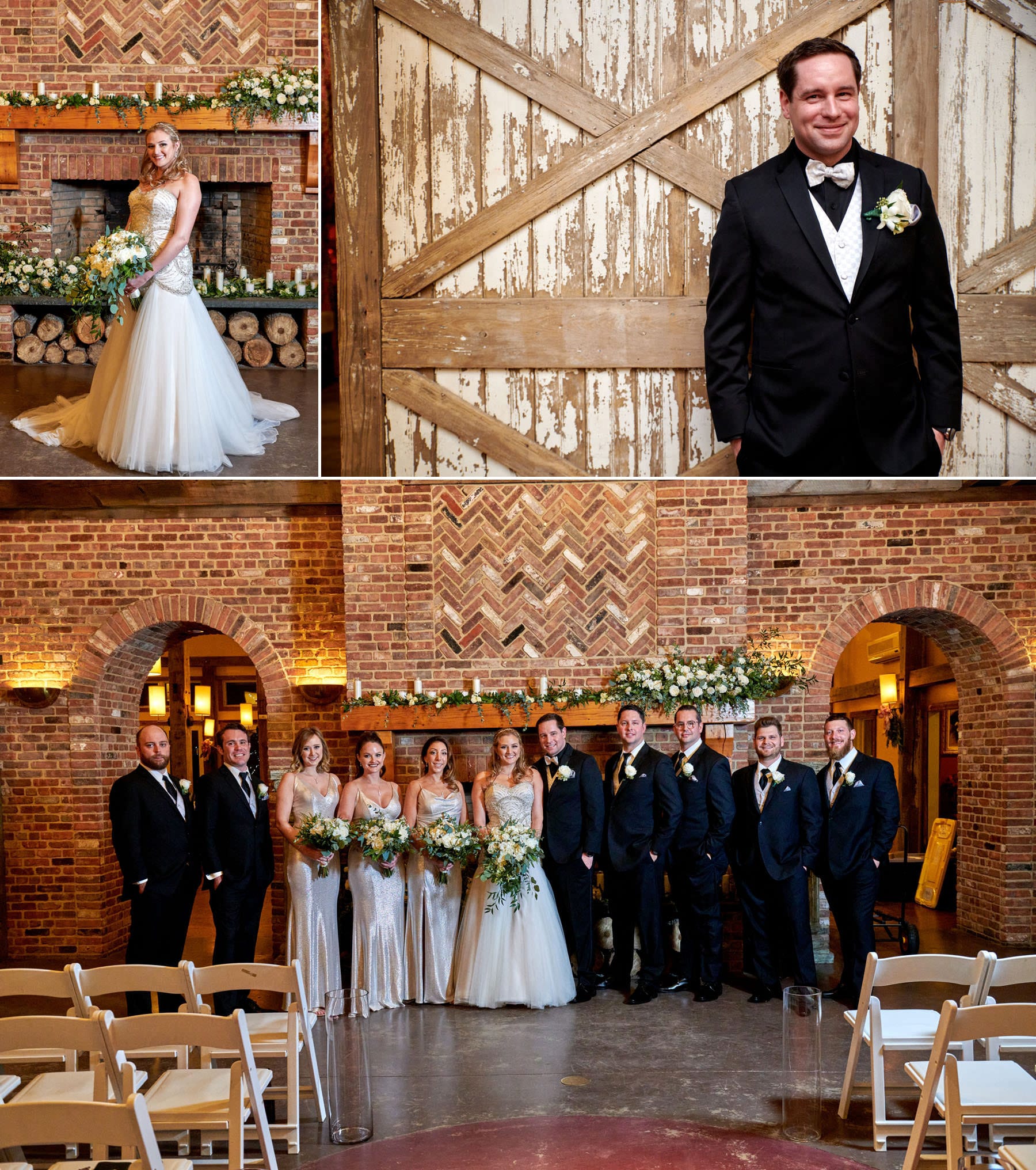 bridal party photos indoors at laurita winery
