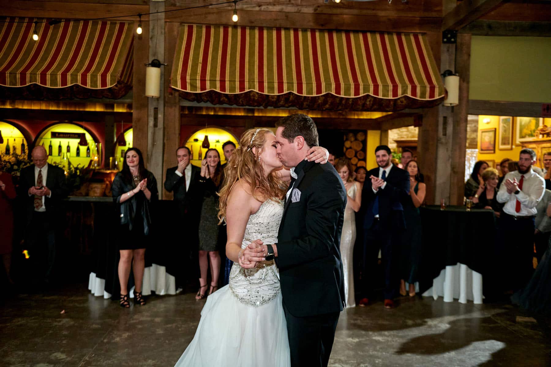 bride and groom dancing at laurita winery wedding