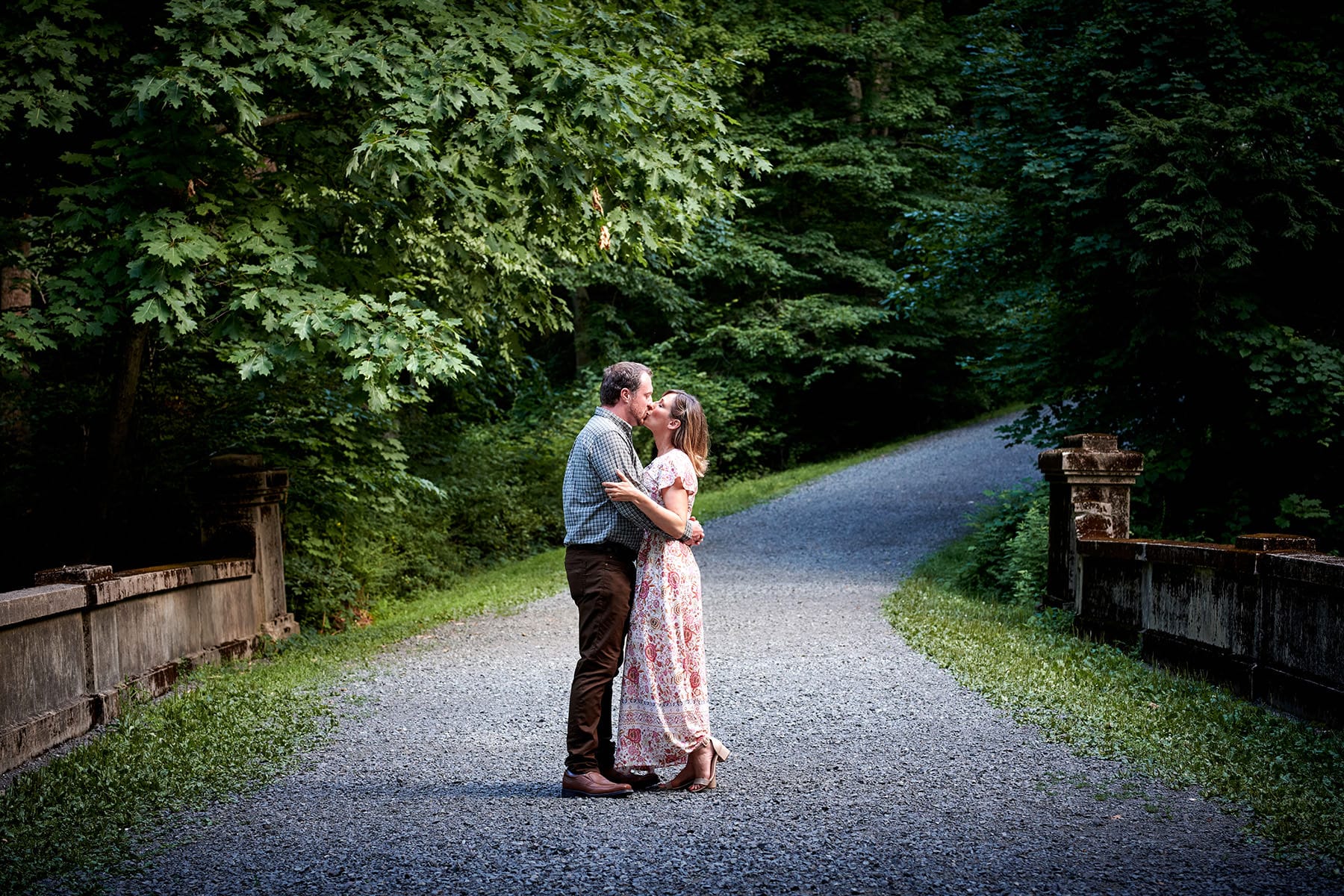 Natirar Engagement photo on the bridge