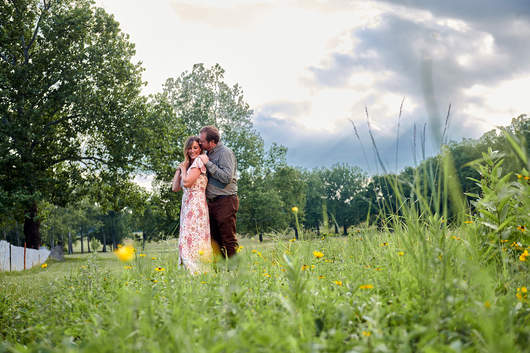 summer engagement photo at Natirar