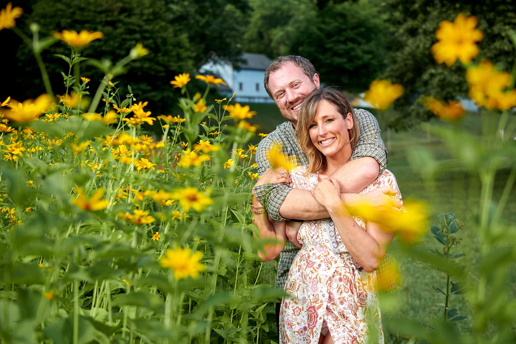 a flow field engagement photo at Natirar