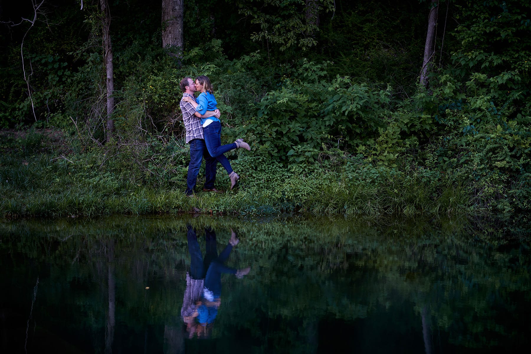 Natirar pond engagement photo
