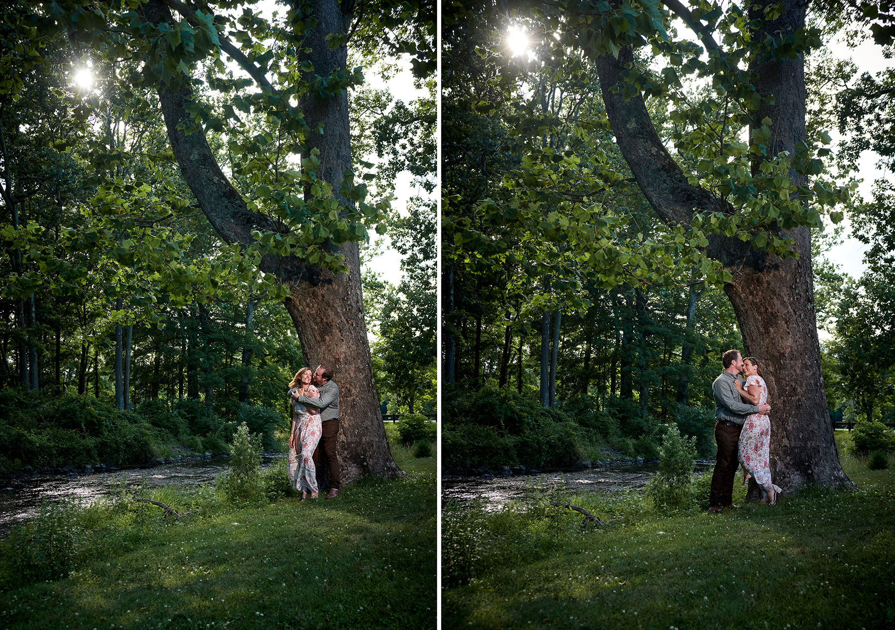 Natirar river engagement photos