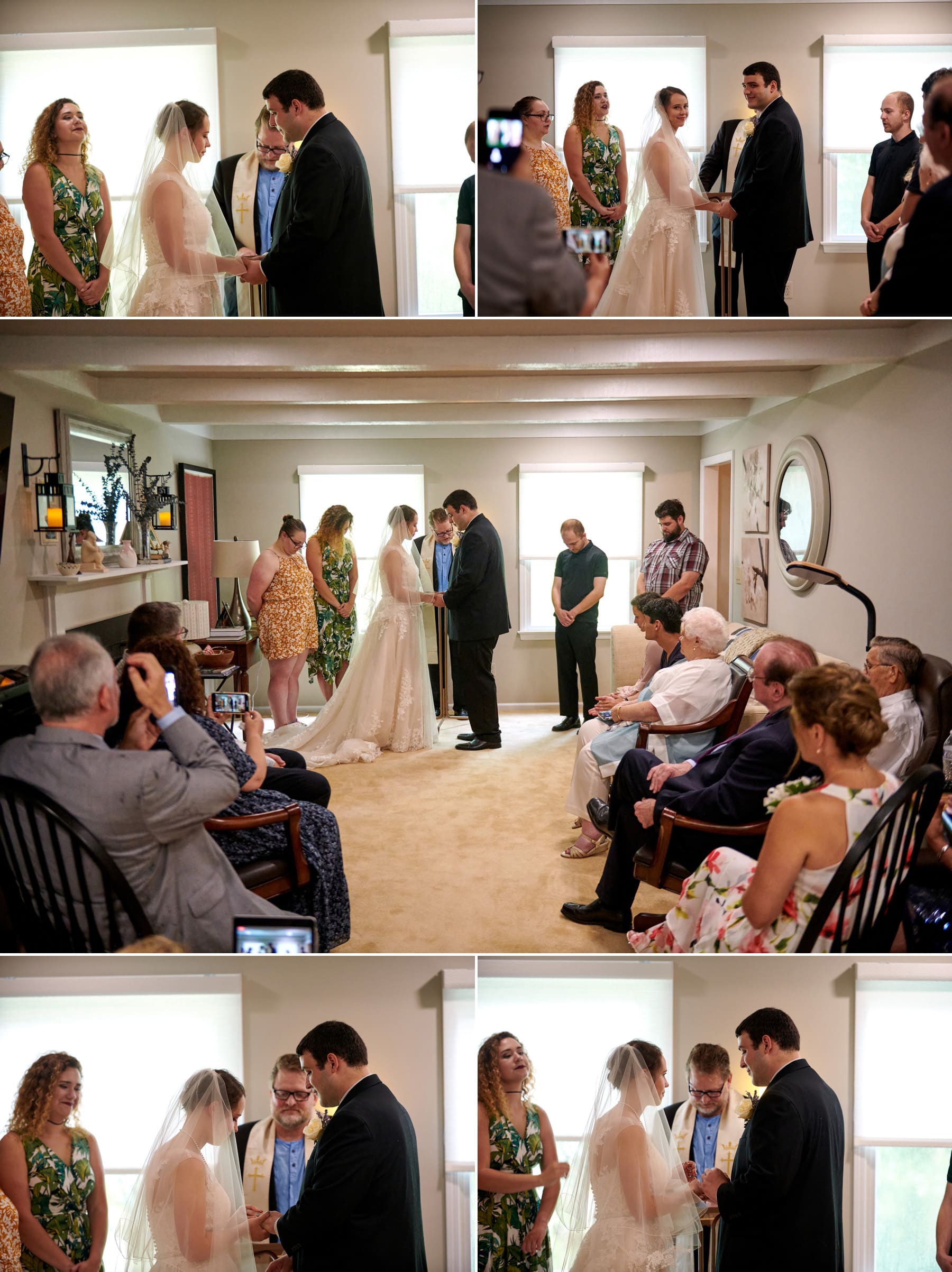 livingroom wedding ceremony photos