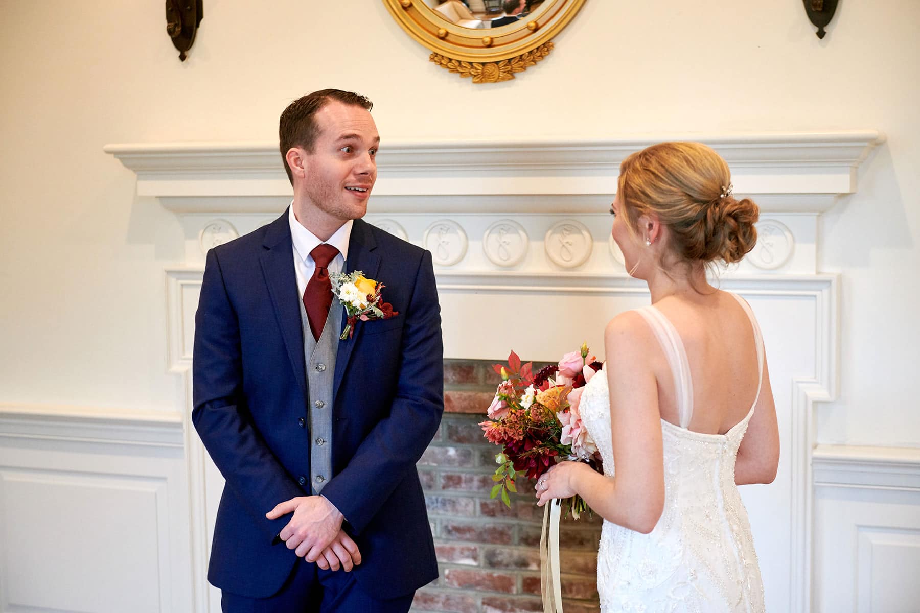 first look wedding photo at french creek golf club