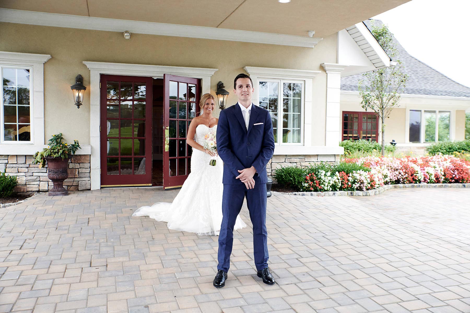 first look wedding photo at flanders valley nj